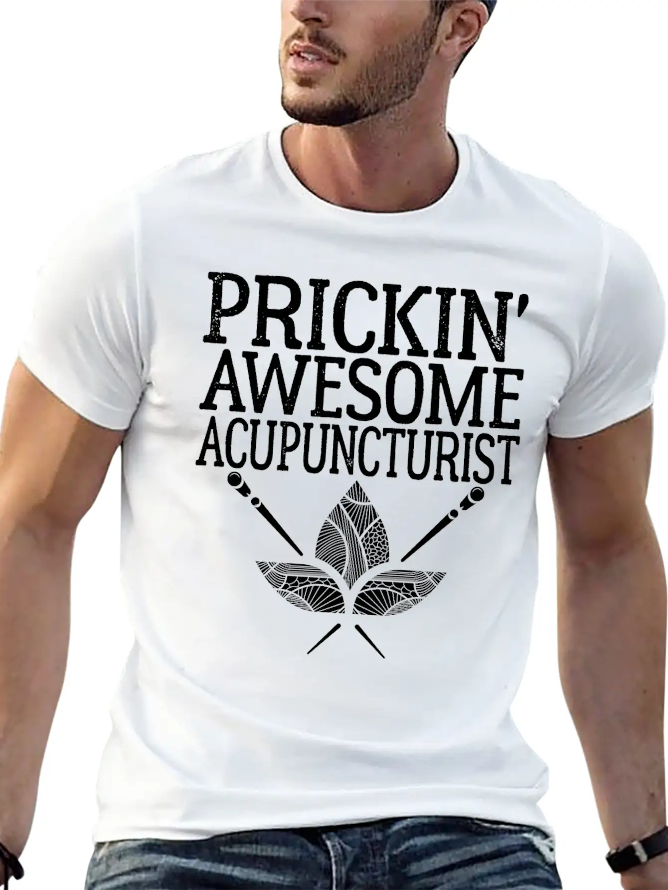 Acupuncture Humor Prickin Awesome Acupuncturist Classic Fit Graphic Tee For Daily Comfort – Unisex Cotton Shirt