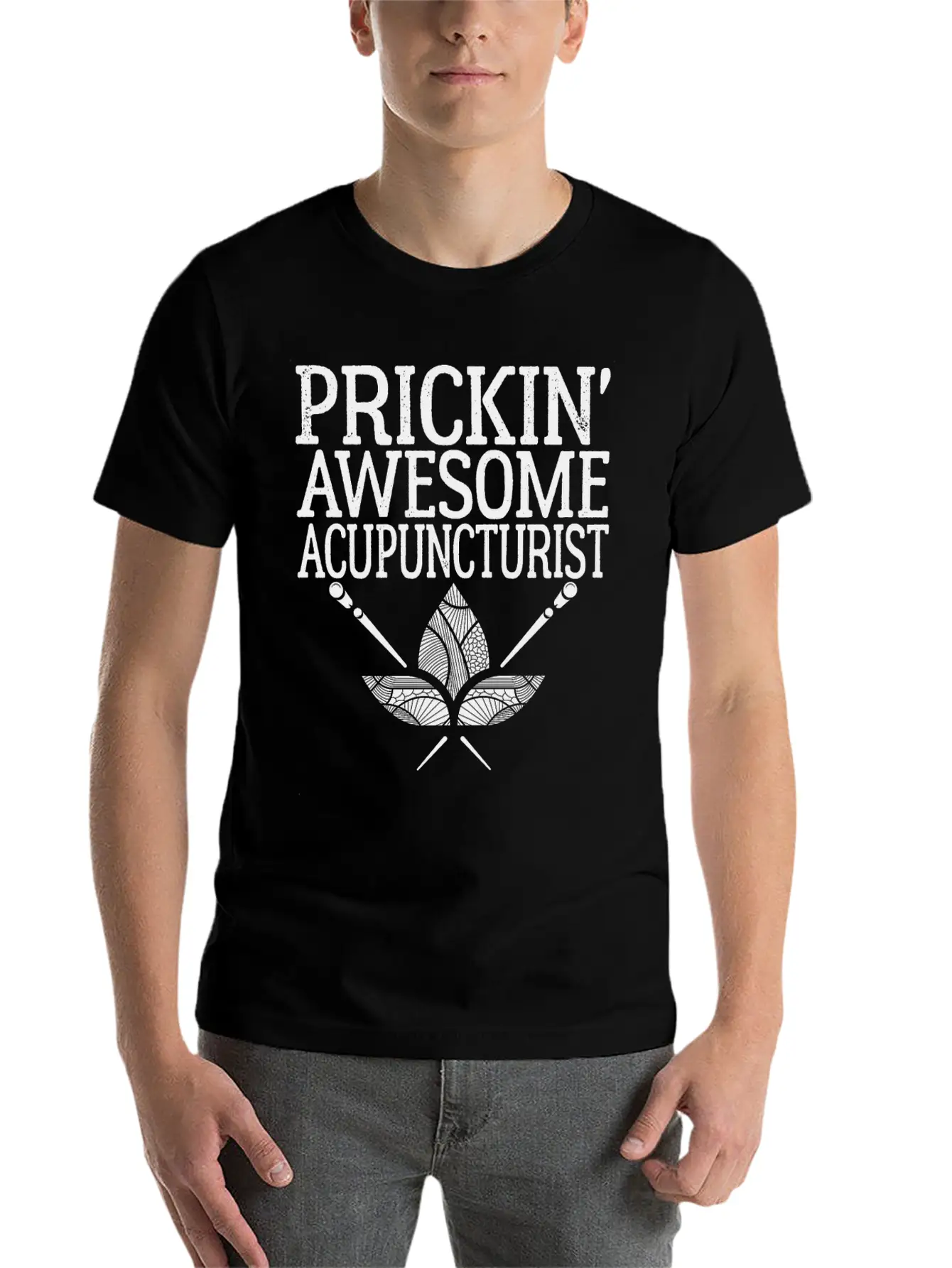 Acupuncture Humor Prickin Awesome Acupuncturist Classic Fit Graphic Tee For Daily Comfort – Unisex Cotton Shirt