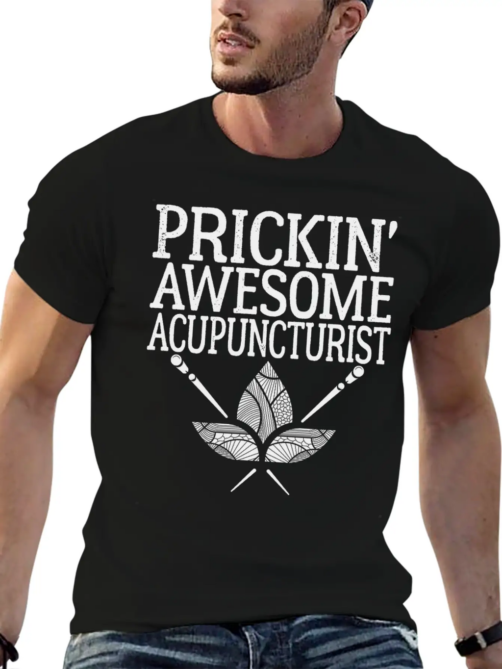 Acupuncture Humor Prickin Awesome Acupuncturist Classic Fit Graphic Tee For Daily Comfort – Unisex Cotton Shirt
