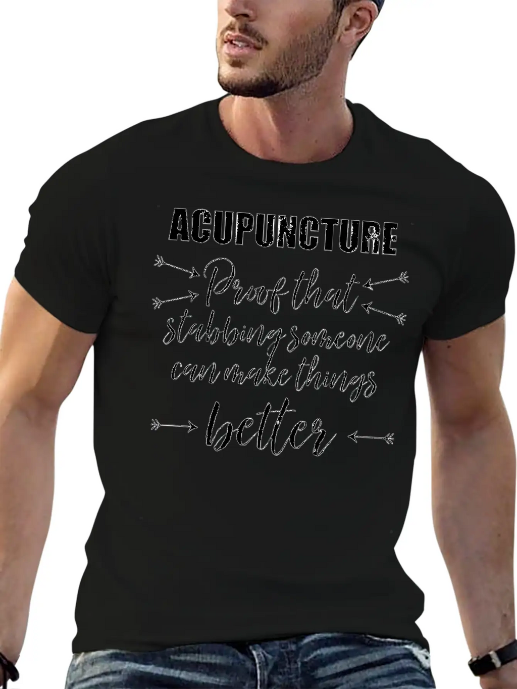 Acupuncture Proof That Stabbing Someone Gift Unisex Casual T-Shirt – Clean Design For Daily Comfort