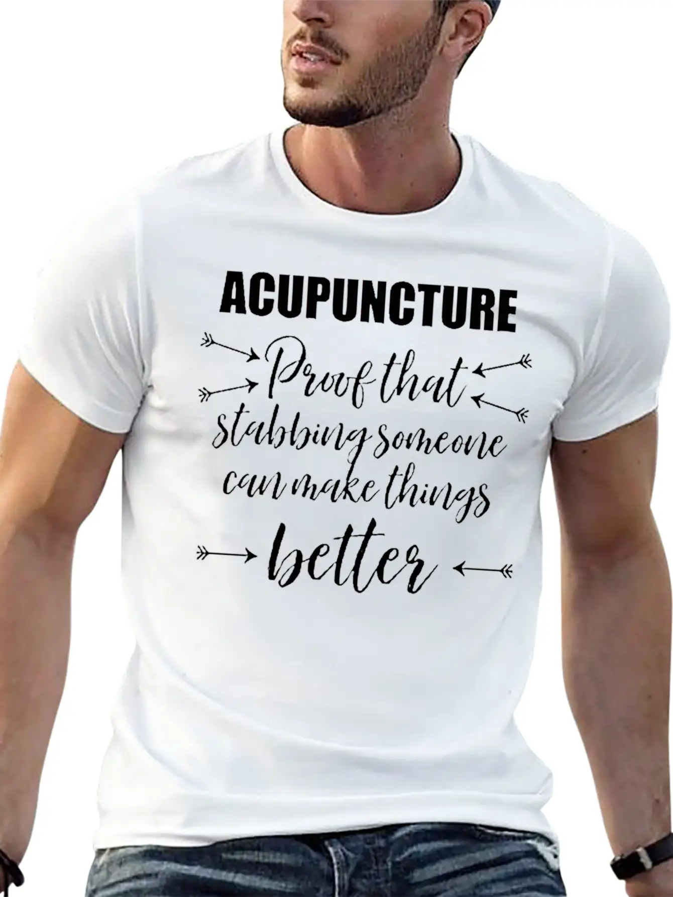 Acupuncture Proof That Stabbing Someone Gift Unisex Casual T-Shirt – Clean Design For Daily Comfort