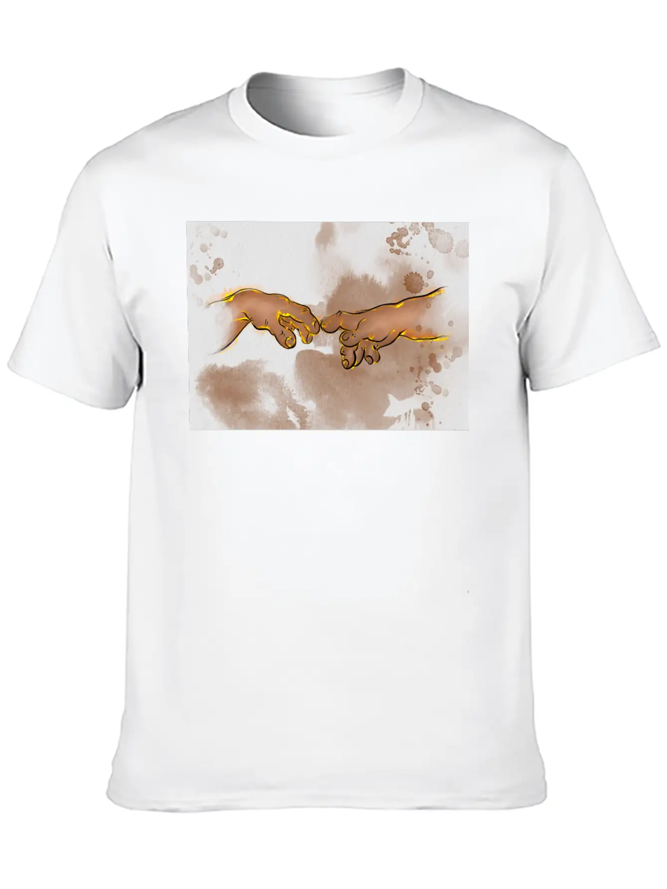 Adams Creation Michelangelo Hands As Gnomes Unisex Casual T-Shirt – Clean Design For Daily Comfort