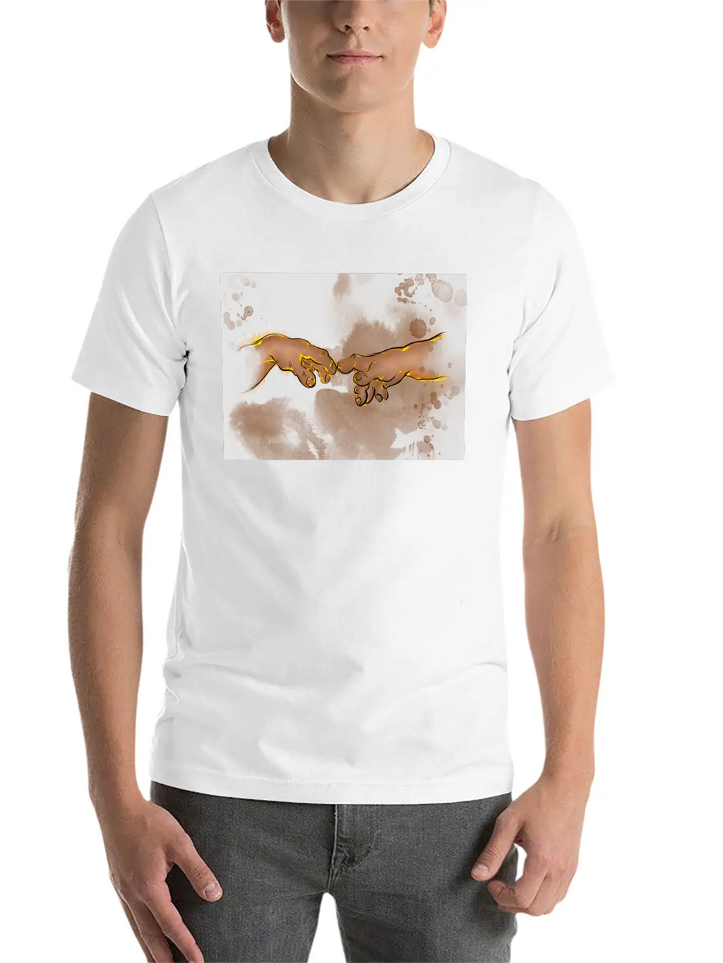 Adams Creation Michelangelo Hands As Gnomes Unisex Casual T-Shirt – Clean Design For Daily Comfort