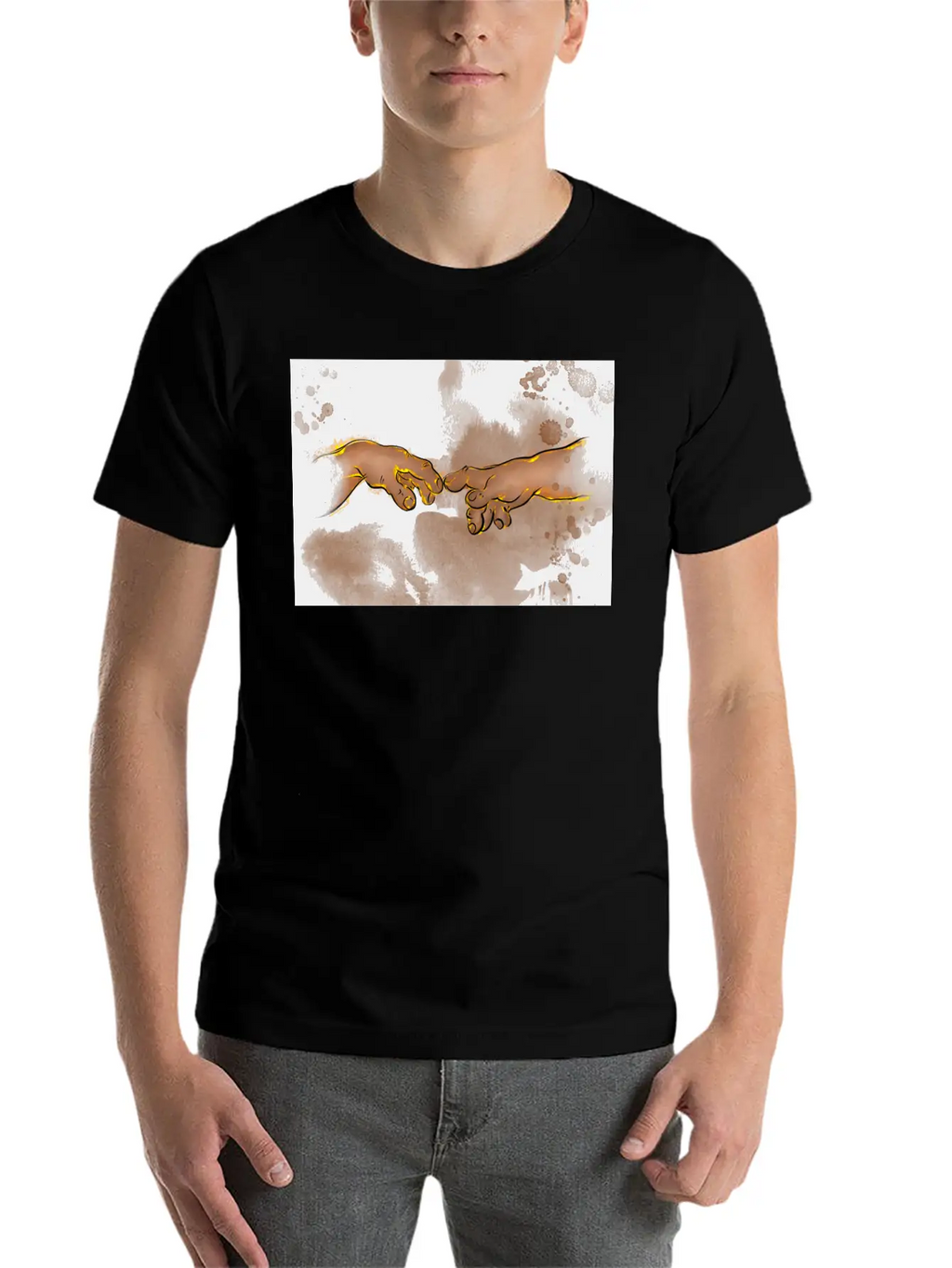 Adams Creation Michelangelo Hands As Gnomes Unisex Casual T-Shirt – Clean Design For Daily Comfort