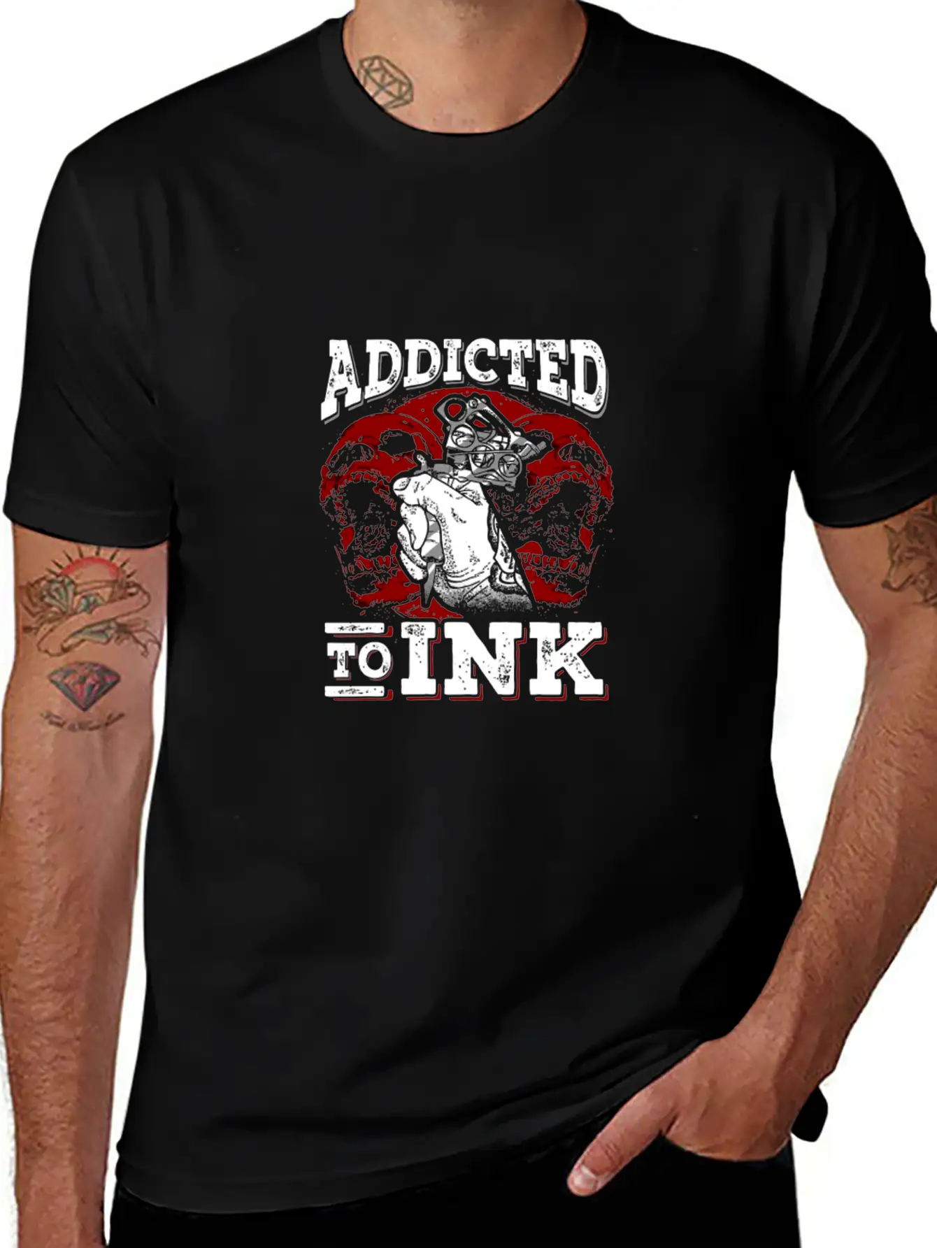 Addicted To Ink Tattoo Hoodie Tattoo Lover Gifts Unisex Short Sleeve Soft Cotton T-Shirt – Casual Everyday Wear