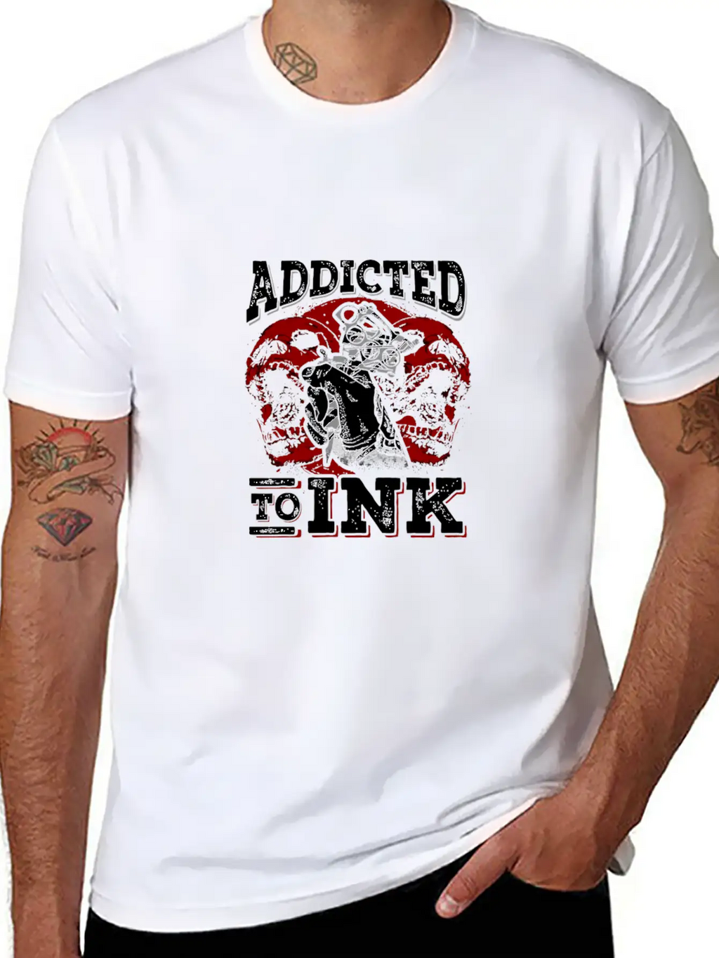 Addicted To Ink Tattoo Hoodie Tattoo Lover Gifts Unisex Short Sleeve Soft Cotton T-Shirt – Casual Everyday Wear