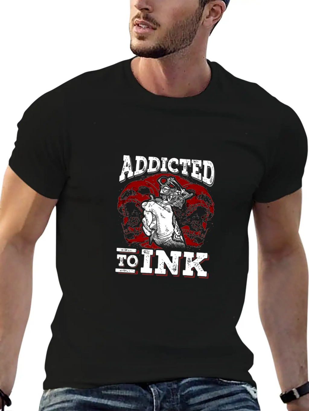 Addicted To Ink Tattoo Hoodie Tattoo Lover Gifts Unisex Short Sleeve Soft Cotton T-Shirt – Casual Everyday Wear