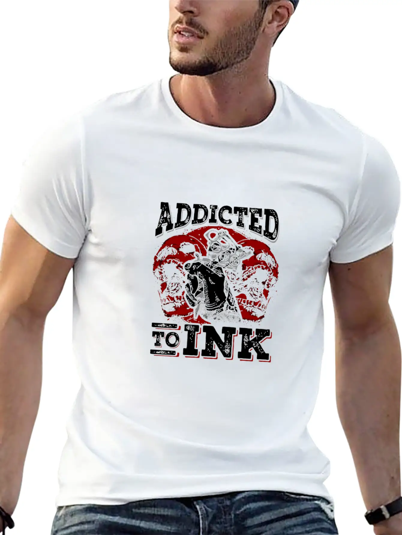 Addicted To Ink Tattoo Hoodie Tattoo Lover Gifts Unisex Short Sleeve Soft Cotton T-Shirt – Casual Everyday Wear