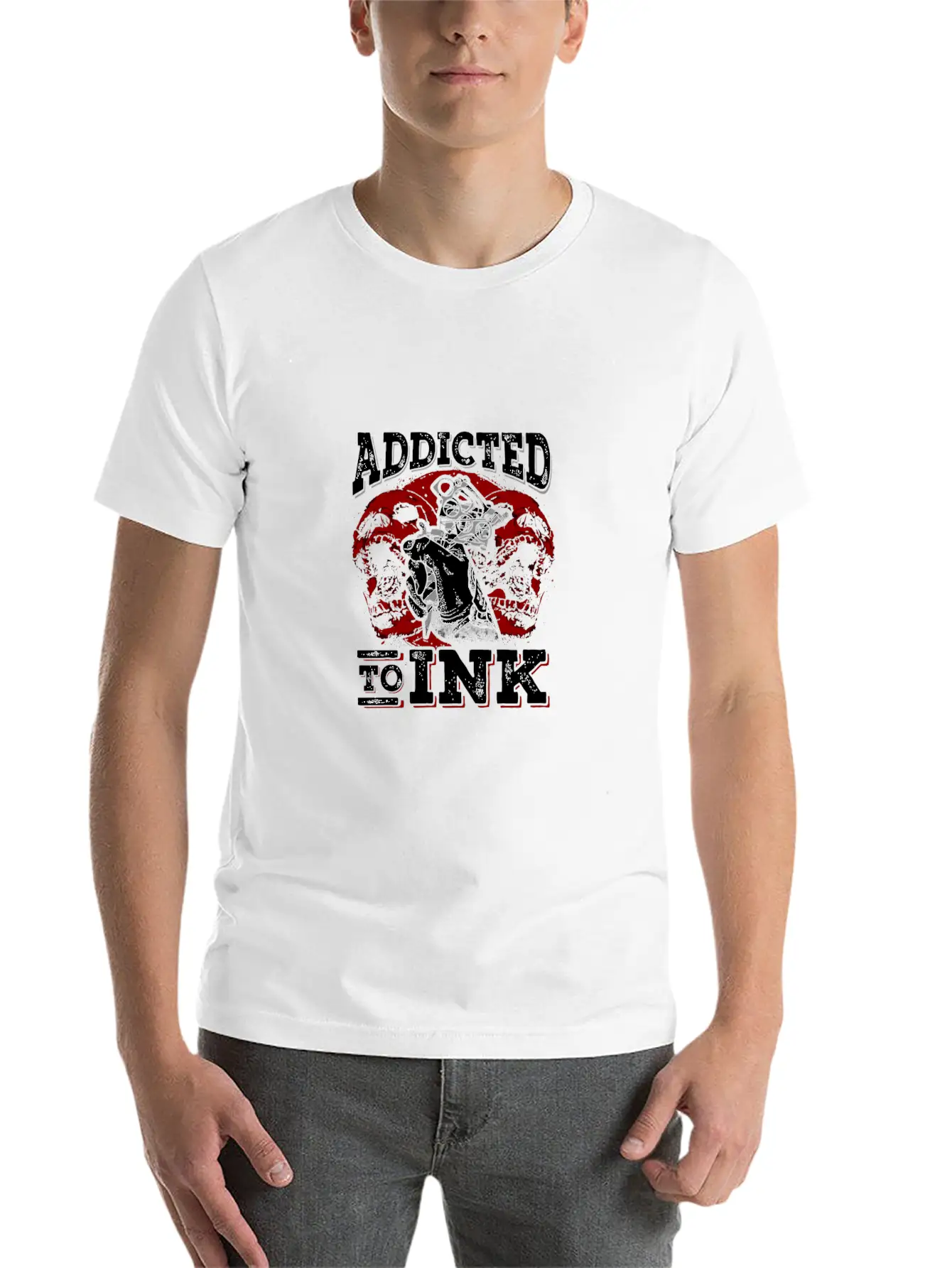 Addicted To Ink Tattoo Hoodie Tattoo Lover Gifts Unisex Short Sleeve Soft Cotton T-Shirt – Casual Everyday Wear