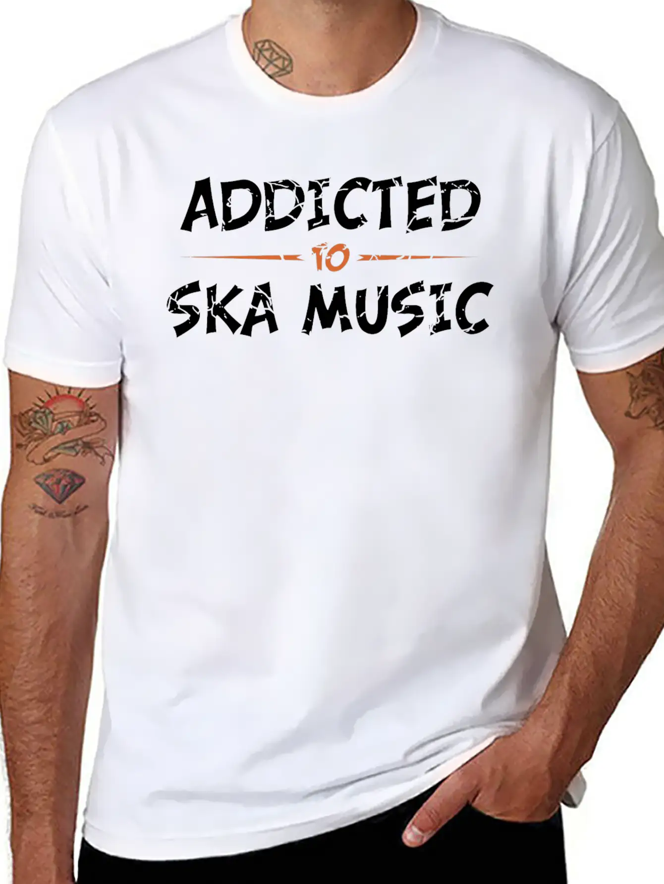 Addicted To Ska Music Classic Crew Neck Graphic Tee – Everyday Minimal Look