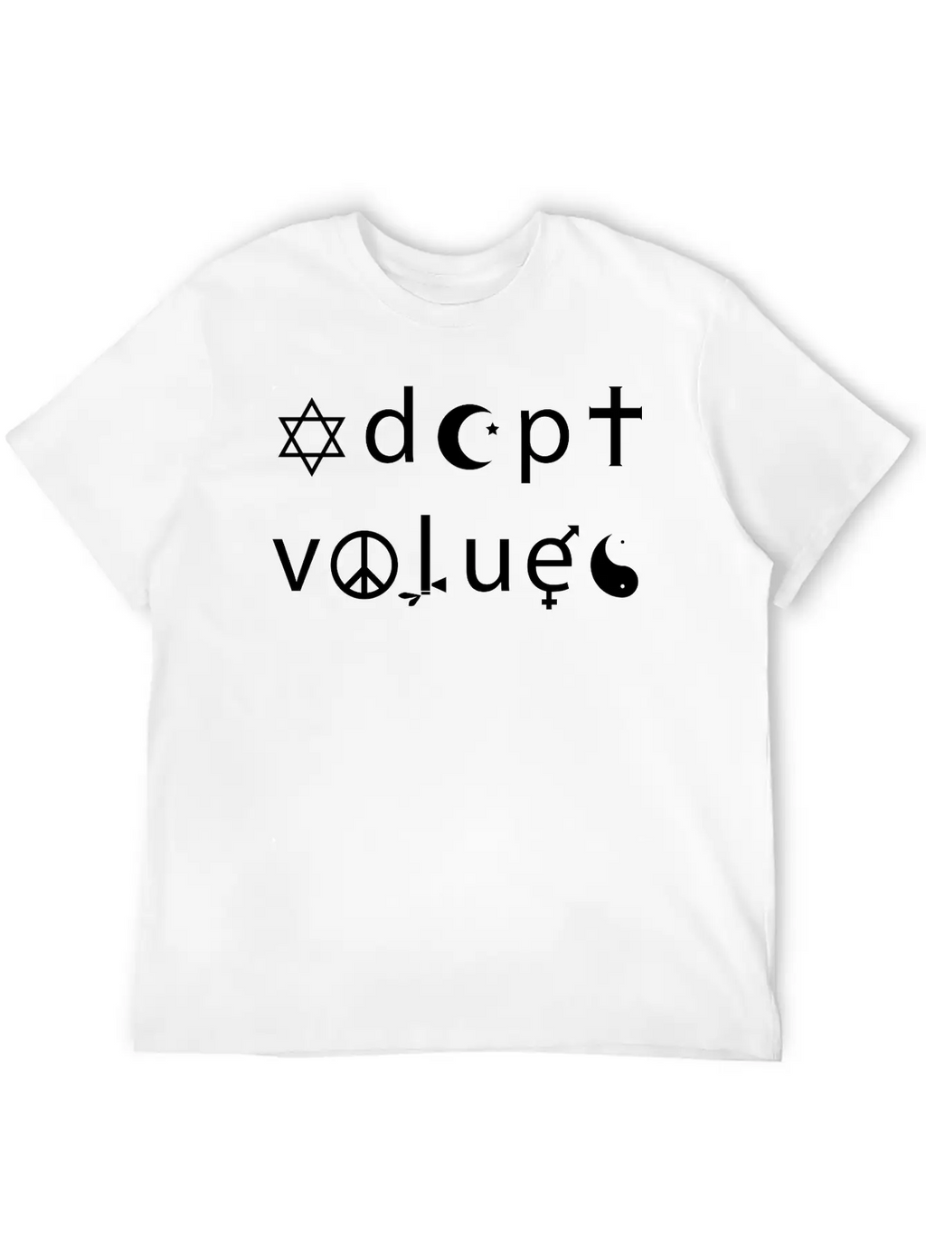 Adopt Values / Tolerance Parody / Coexist Parody Classic Fit Graphic Tee For Daily Comfort – Unisex Cotton Shirt