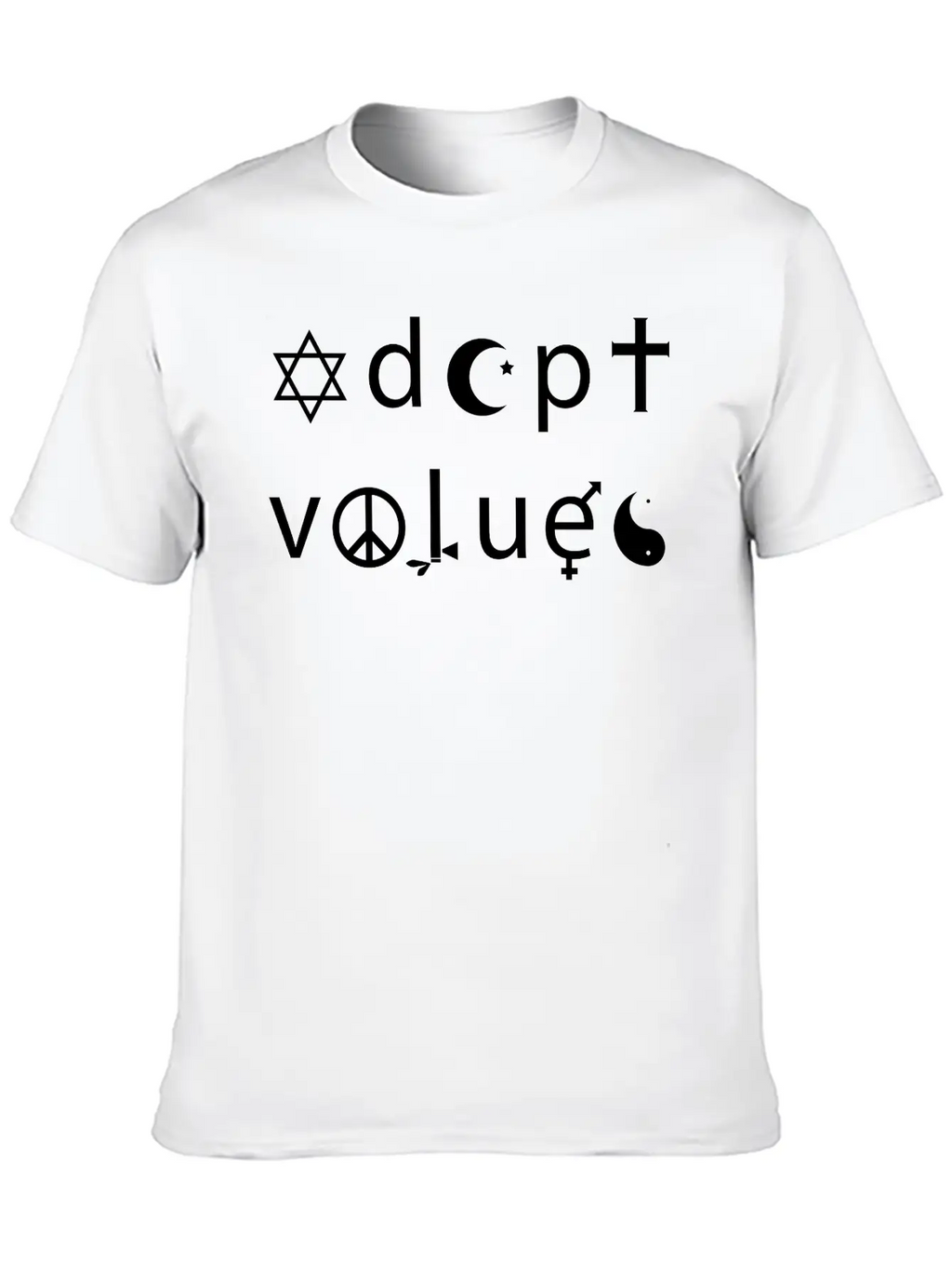 Adopt Values / Tolerance Parody / Coexist Parody Classic Fit Graphic Tee For Daily Comfort – Unisex Cotton Shirt