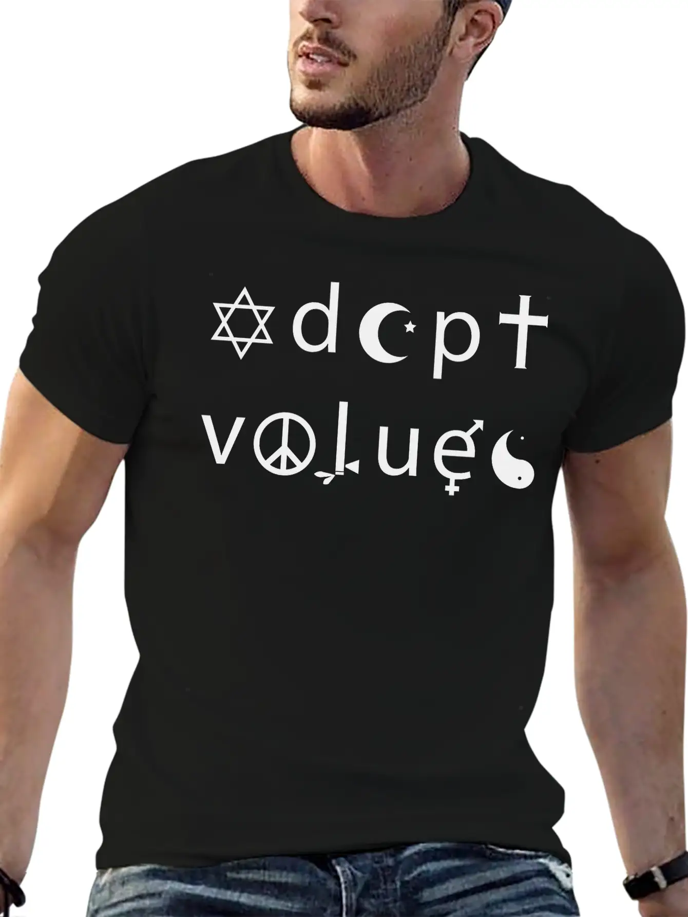 Adopt Values / Tolerance Parody / Coexist Parody Classic Fit Graphic Tee For Daily Comfort – Unisex Cotton Shirt