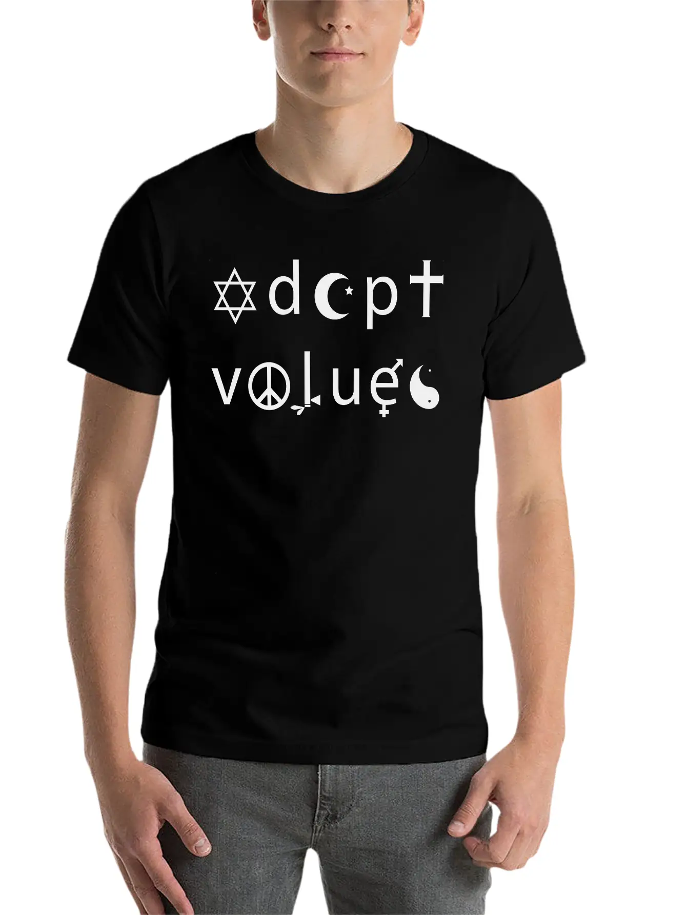 Adopt Values / Tolerance Parody / Coexist Parody Classic Fit Graphic Tee For Daily Comfort – Unisex Cotton Shirt