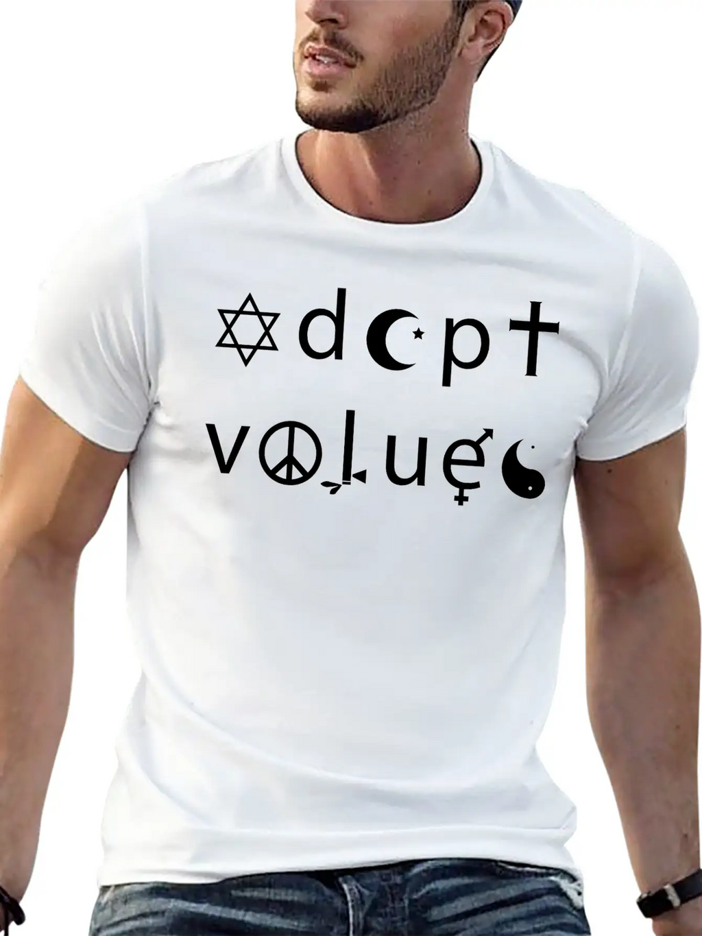 Adopt Values / Tolerance Parody / Coexist Parody Classic Fit Graphic Tee For Daily Comfort – Unisex Cotton Shirt