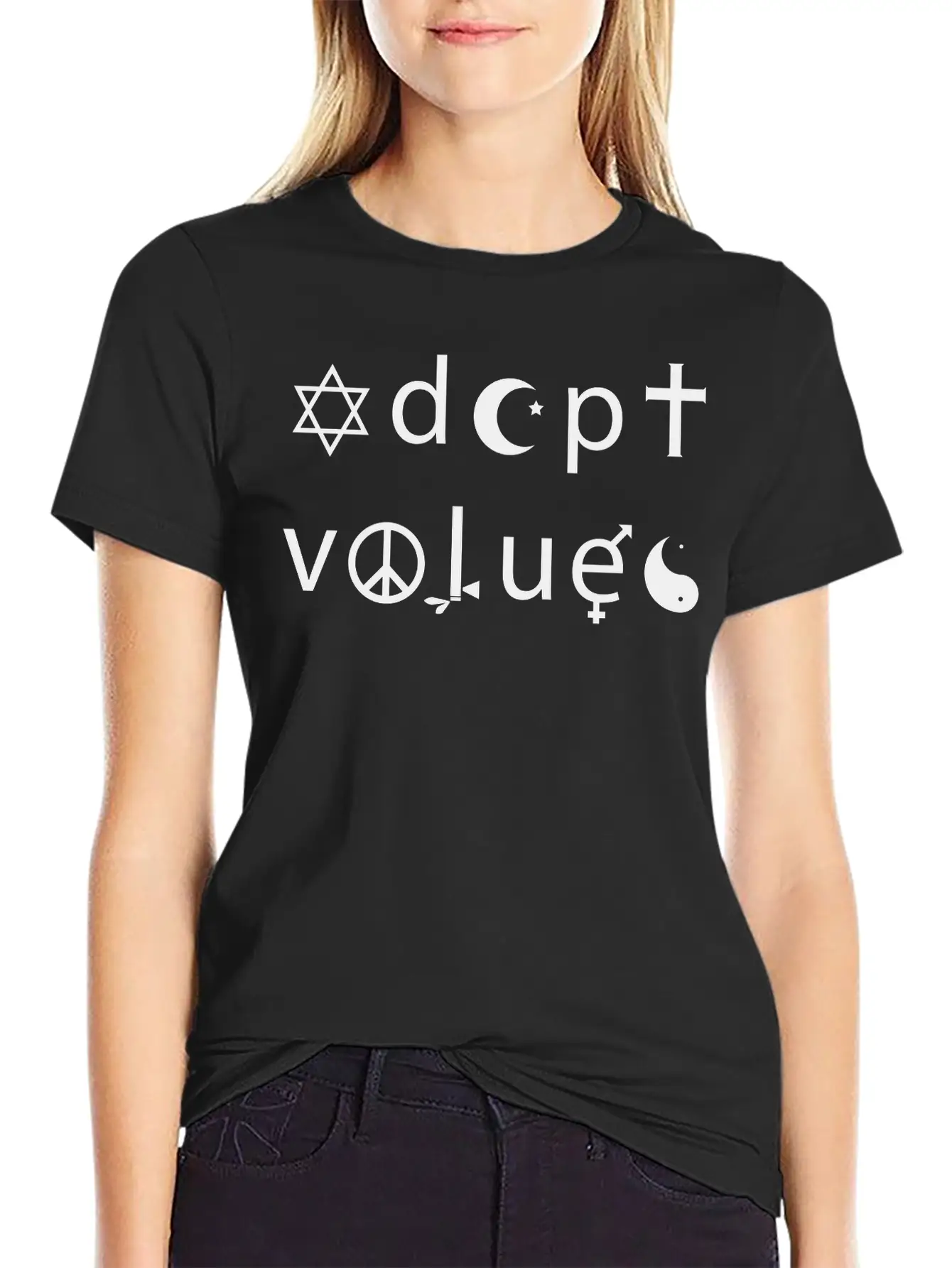 Adopt Values / Tolerance Parody / Coexist Parody Classic Fit Graphic Tee For Daily Comfort – Unisex Cotton Shirt