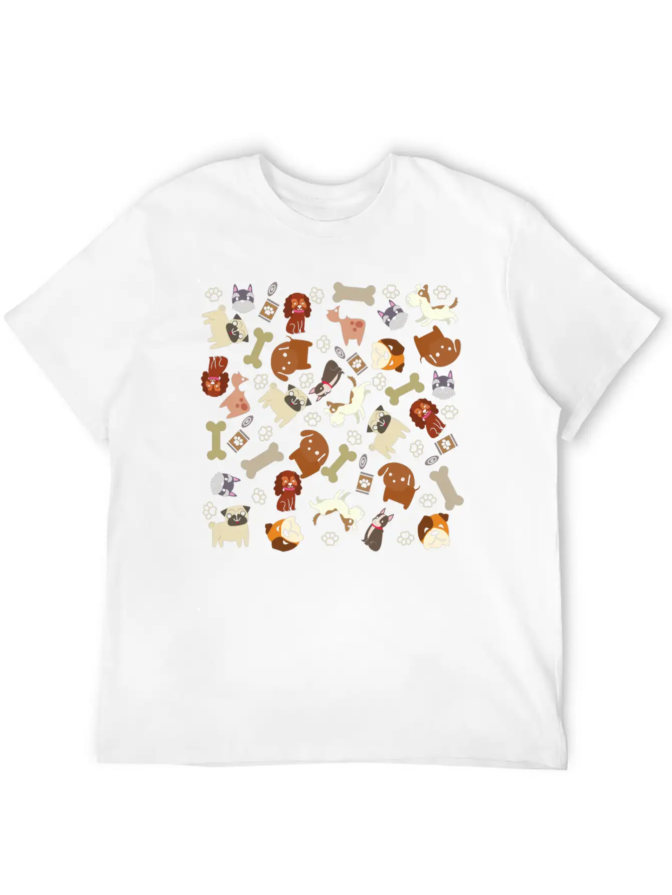 Adorable Dog Collage Unisex Casual T-Shirt – Clean Design For Daily Comfort