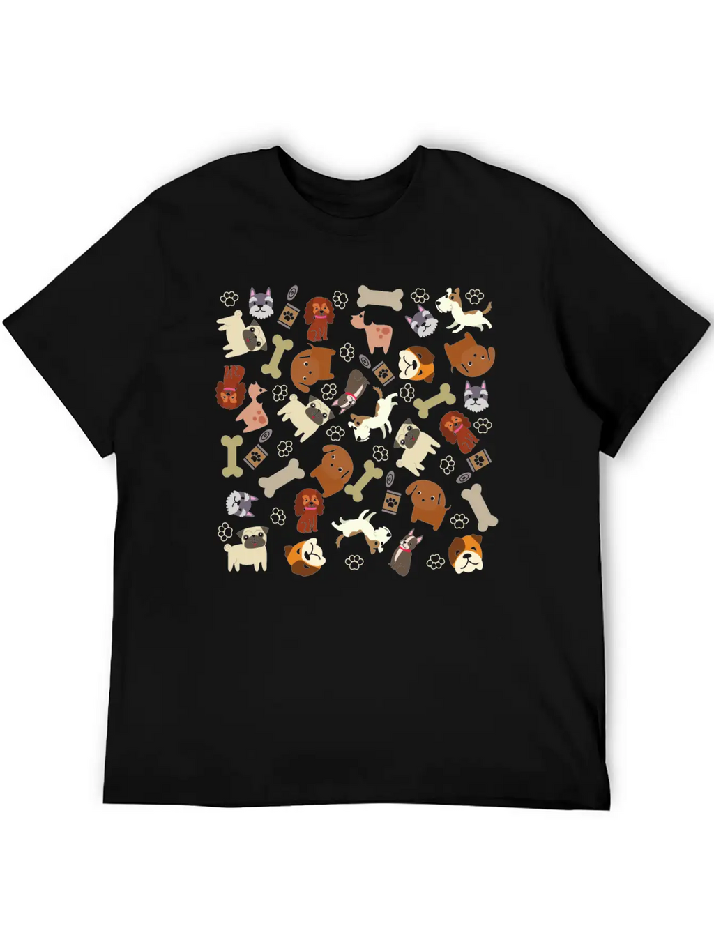 Adorable Dog Collage Unisex Casual T-Shirt – Clean Design For Daily Comfort
