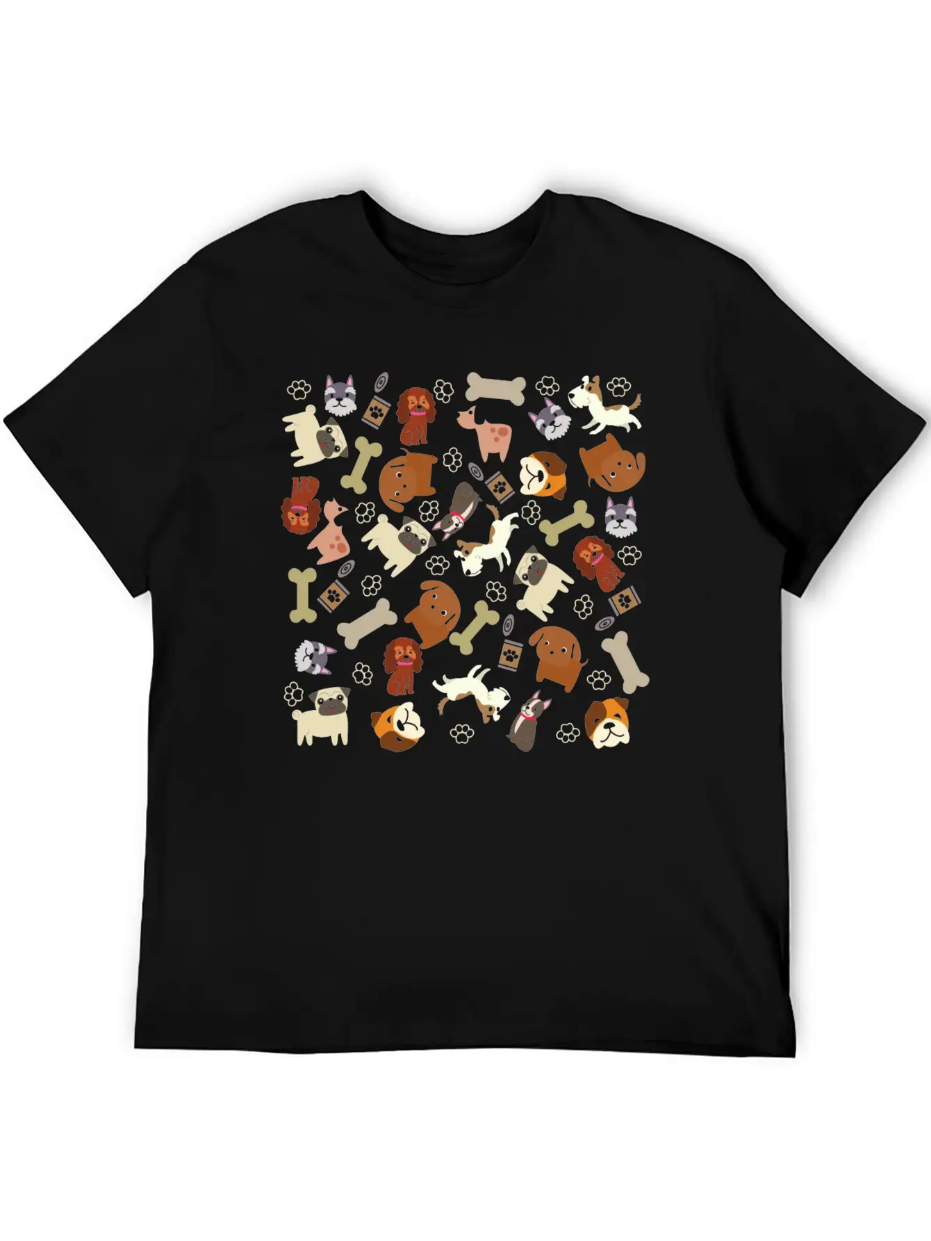 Adorable Dog Collage Unisex Casual T-Shirt – Clean Design For Daily Comfort