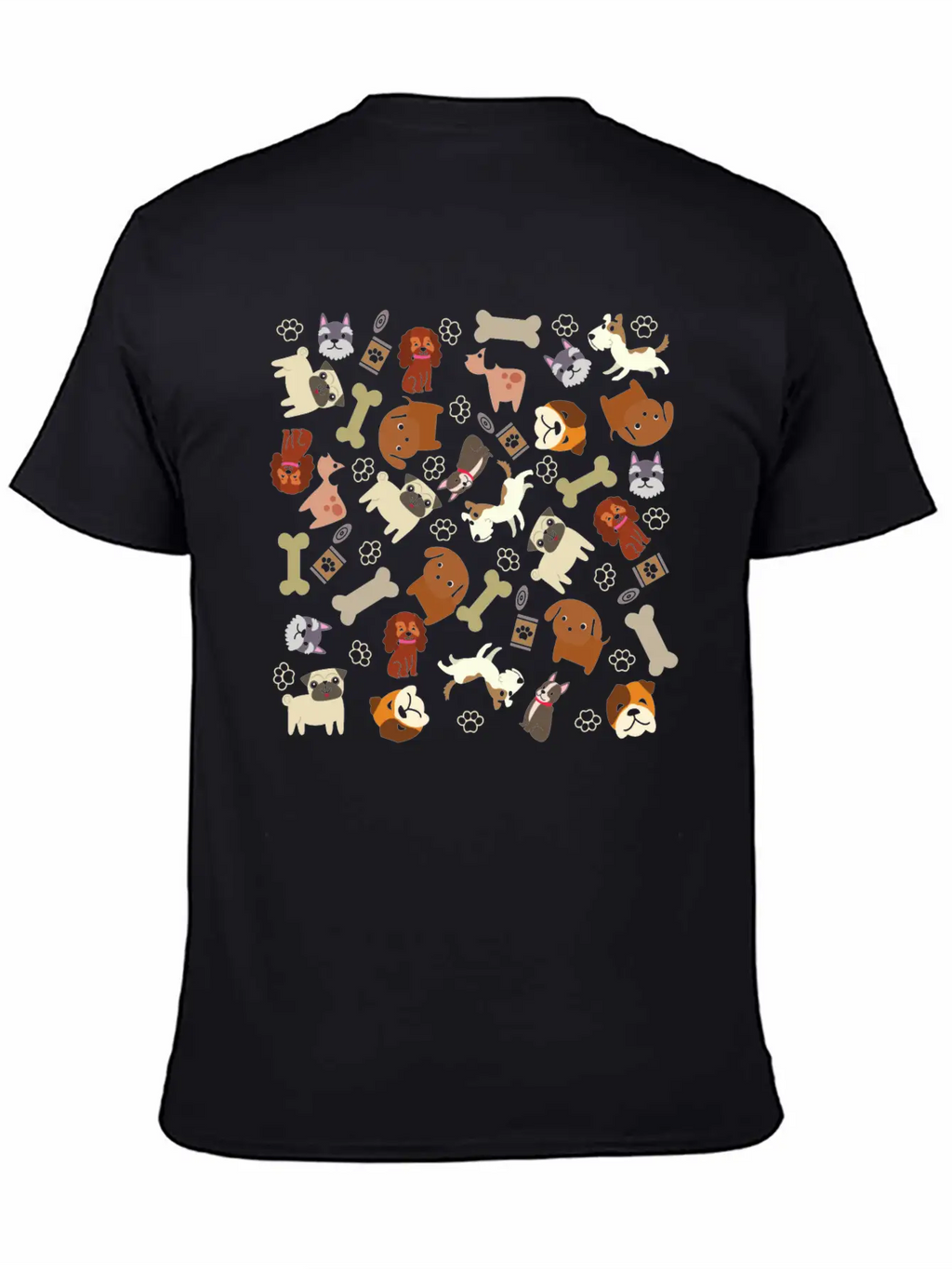 Adorable Dog Collage Unisex Casual T-Shirt – Clean Design For Daily Comfort