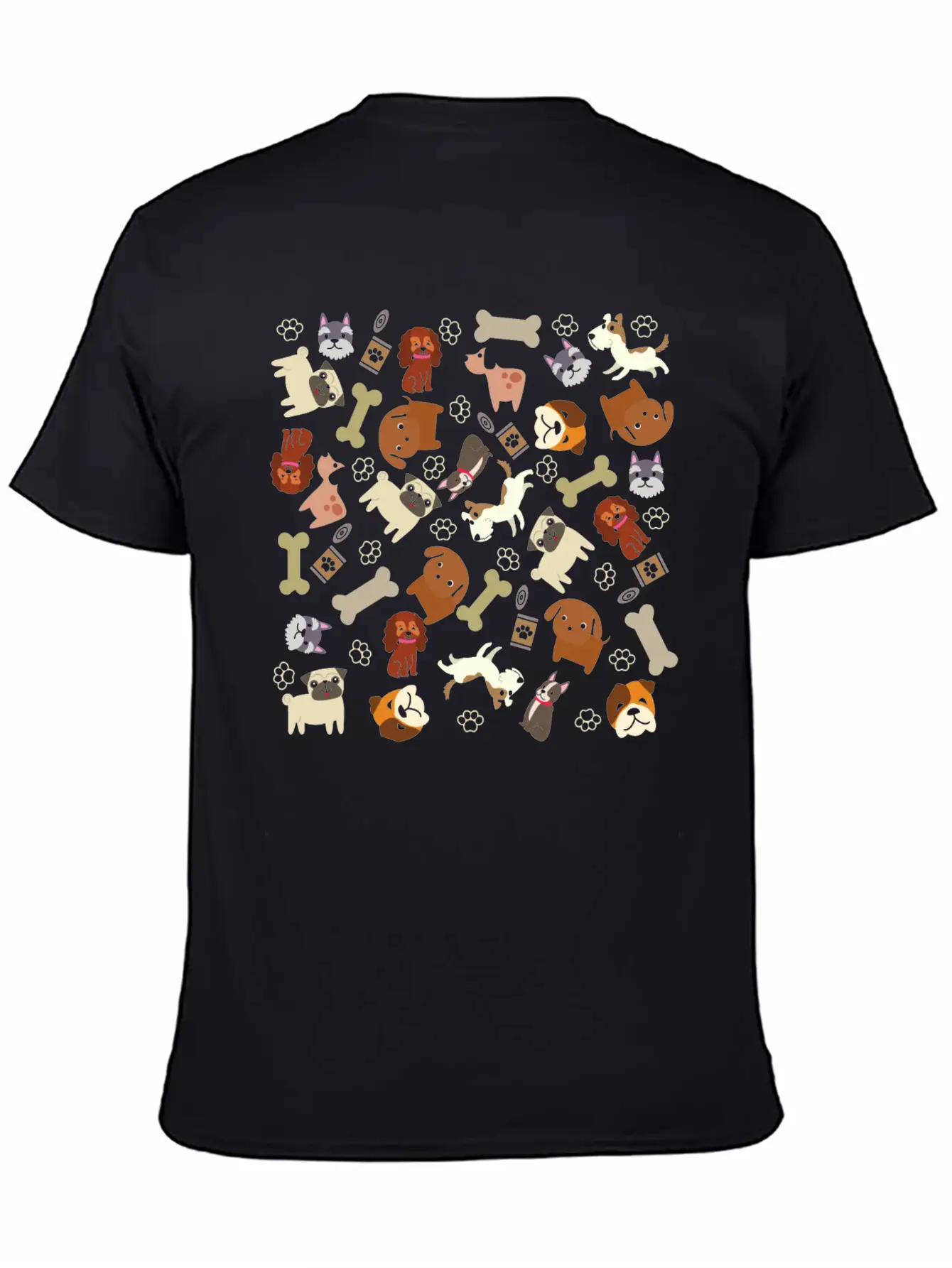 Adorable Dog Collage Unisex Casual T-Shirt – Clean Design For Daily Comfort