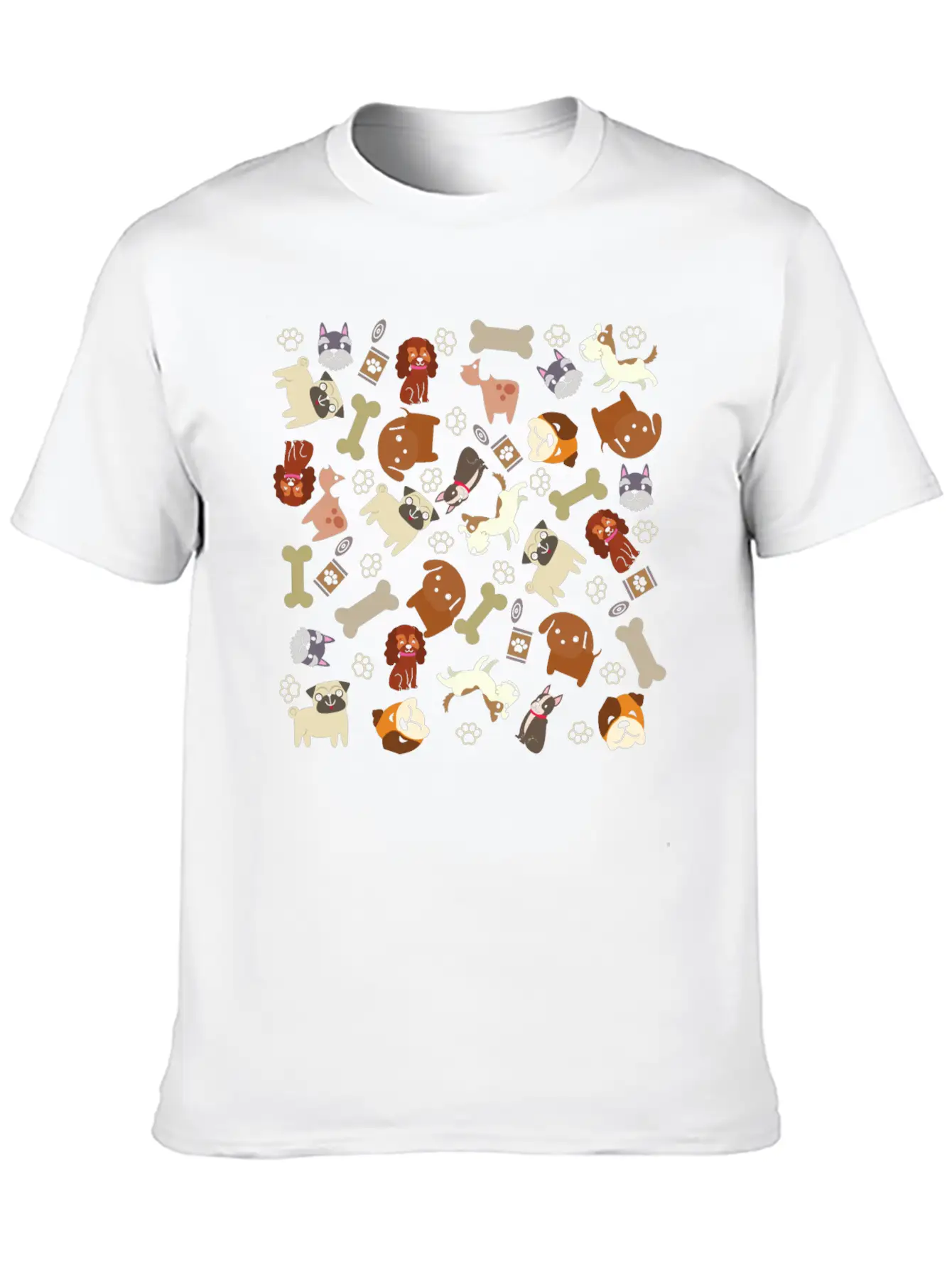 Adorable Dog Collage Unisex Casual T-Shirt – Clean Design For Daily Comfort