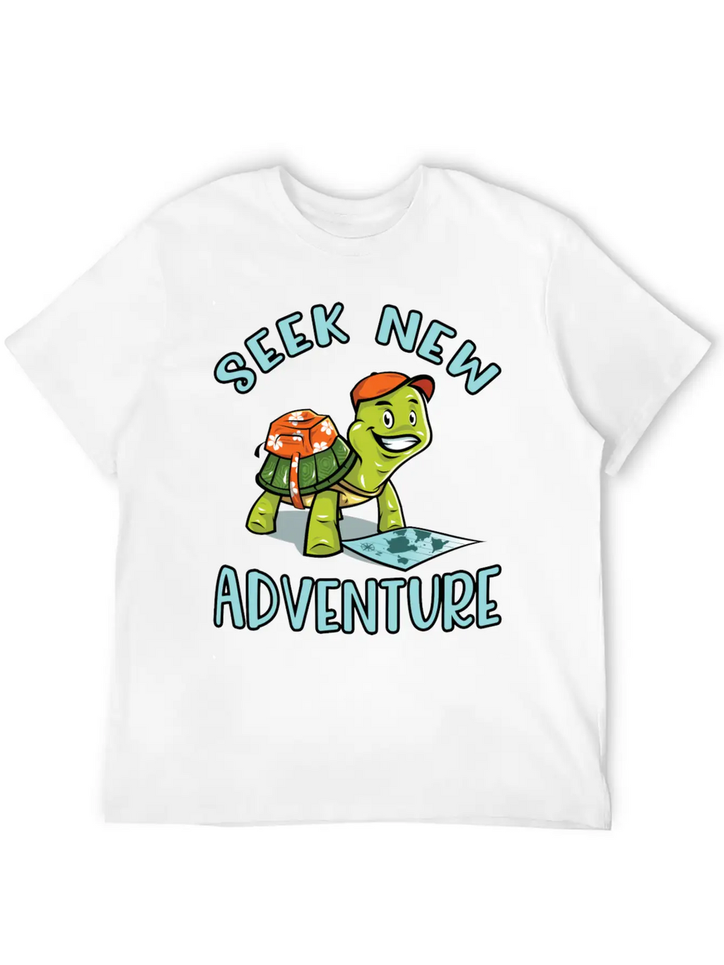 Adventure Turtle Unisex Short Sleeve Soft Cotton T-Shirt – Casual Everyday Wear