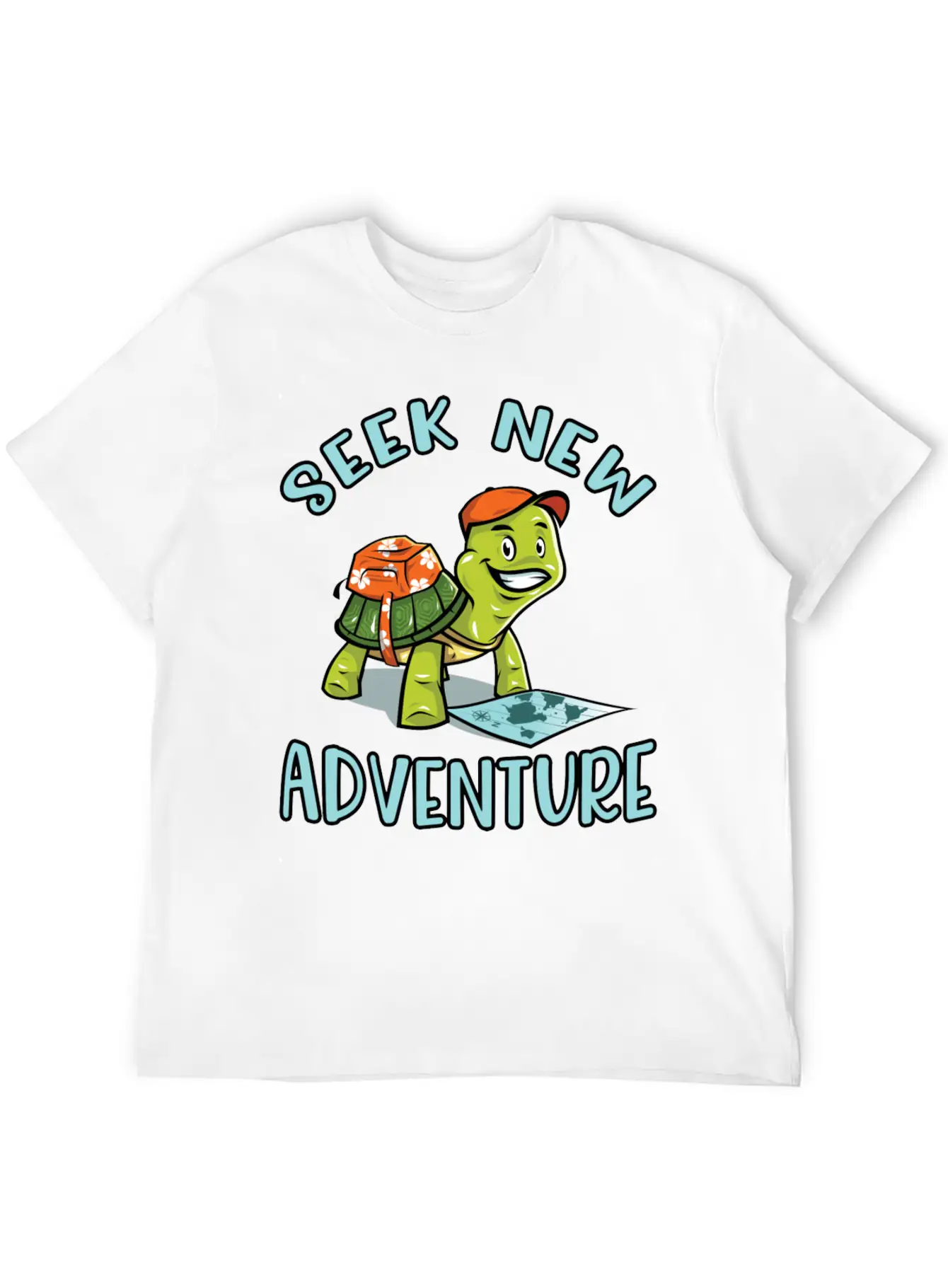 Adventure Turtle Unisex Short Sleeve Soft Cotton T-Shirt – Casual Everyday Wear