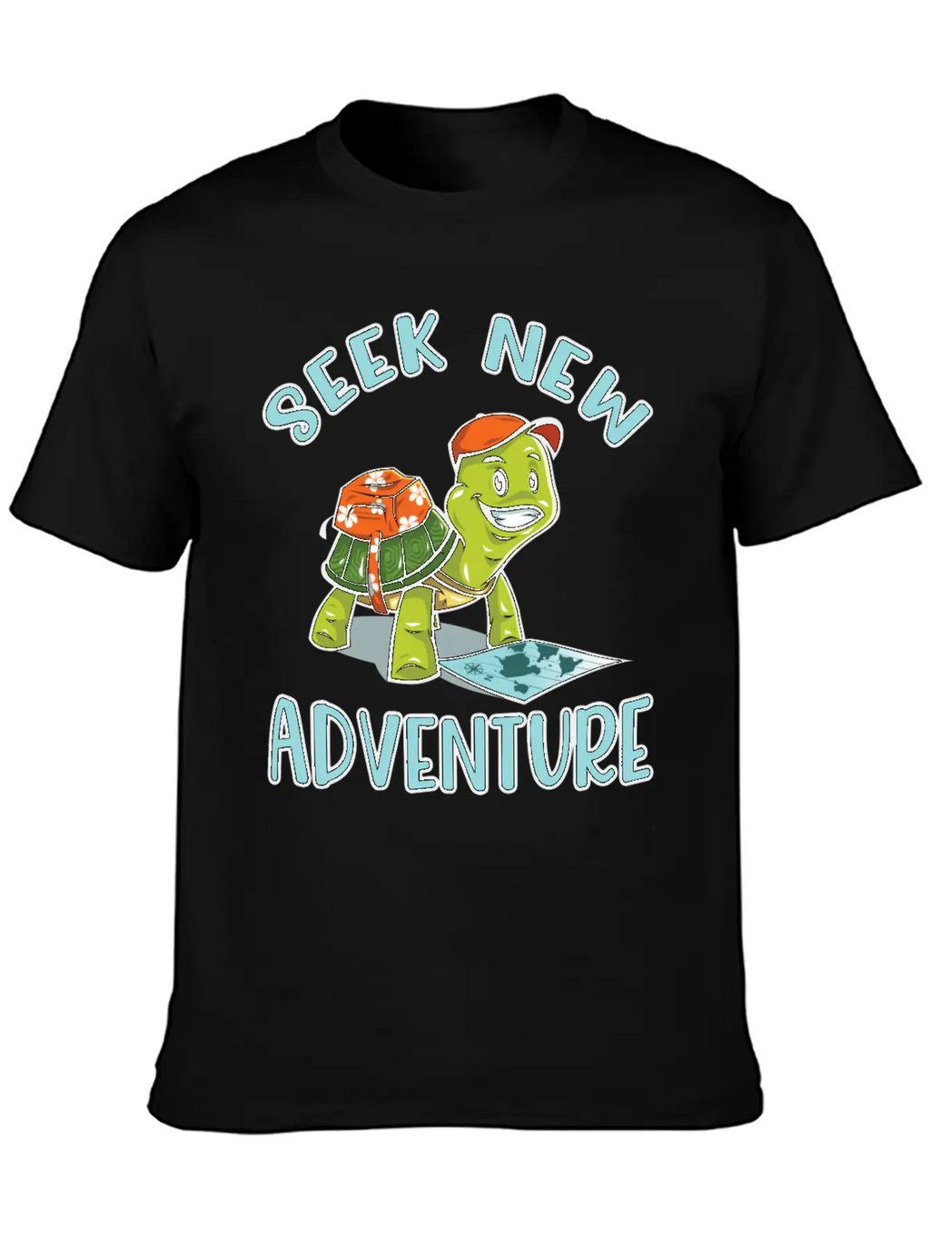 Adventure Turtle Unisex Short Sleeve Soft Cotton T-Shirt – Casual Everyday Wear