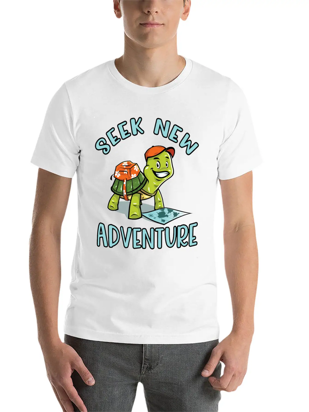 Adventure Turtle Unisex Short Sleeve Soft Cotton T-Shirt – Casual Everyday Wear