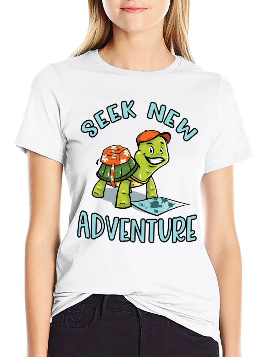 Adventure Turtle Unisex Short Sleeve Soft Cotton T-Shirt – Casual Everyday Wear
