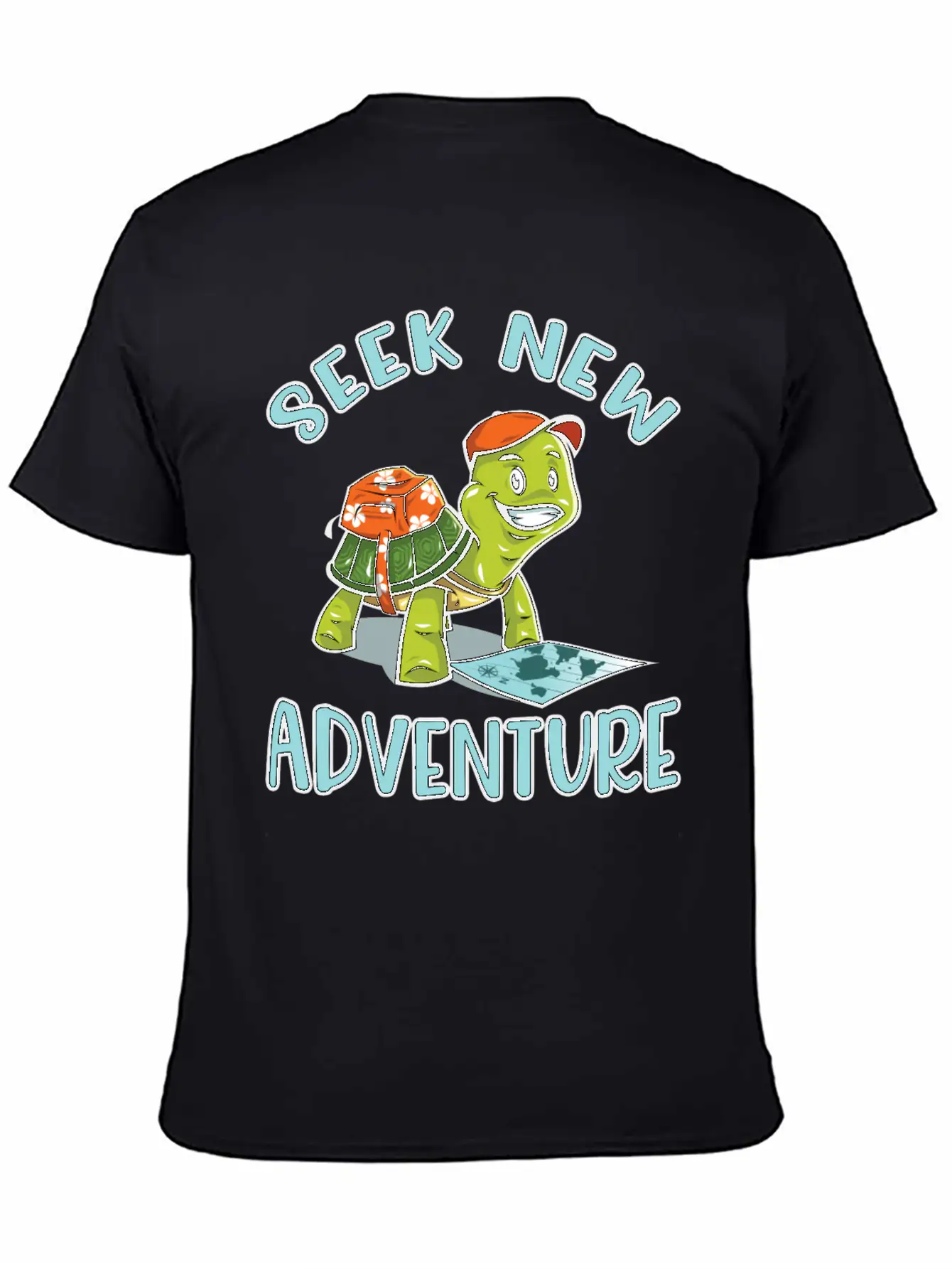 Adventure Turtle Unisex Short Sleeve Soft Cotton T-Shirt – Casual Everyday Wear