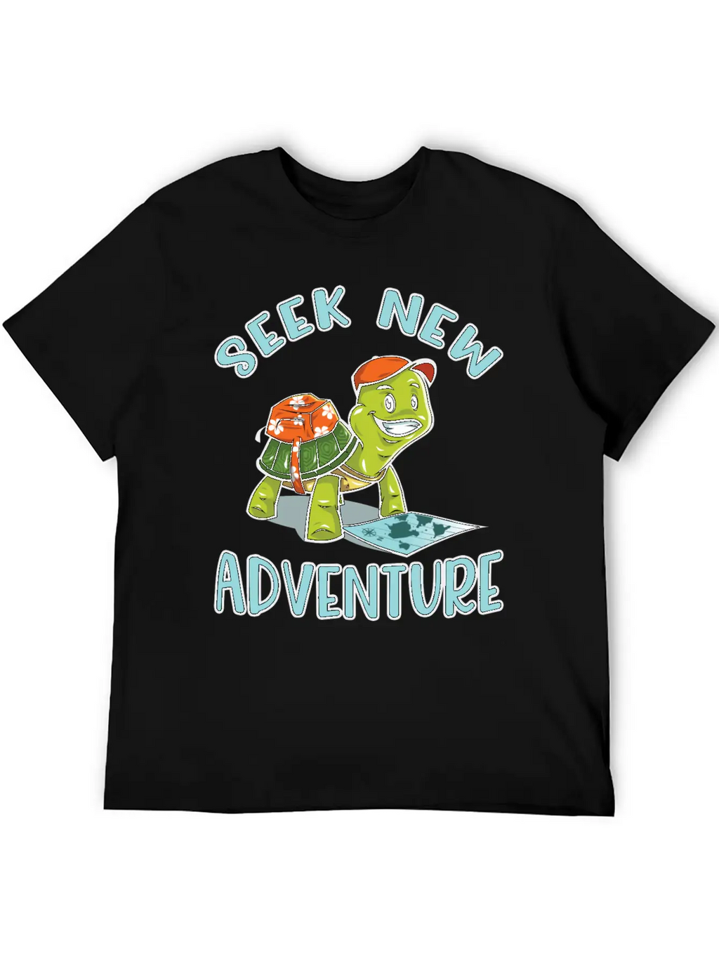 Adventure Turtle Unisex Short Sleeve Soft Cotton T-Shirt – Casual Everyday Wear