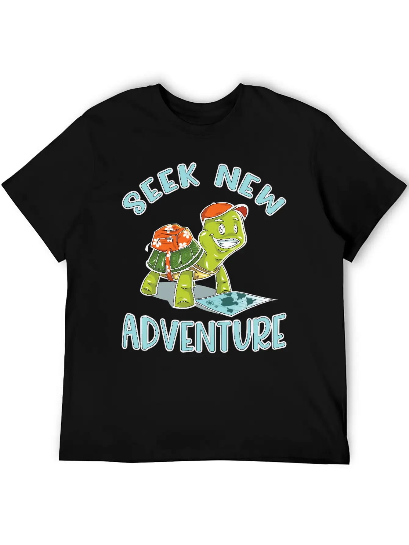 Adventure Turtle Unisex Short Sleeve Soft Cotton T-Shirt – Casual Everyday Wear