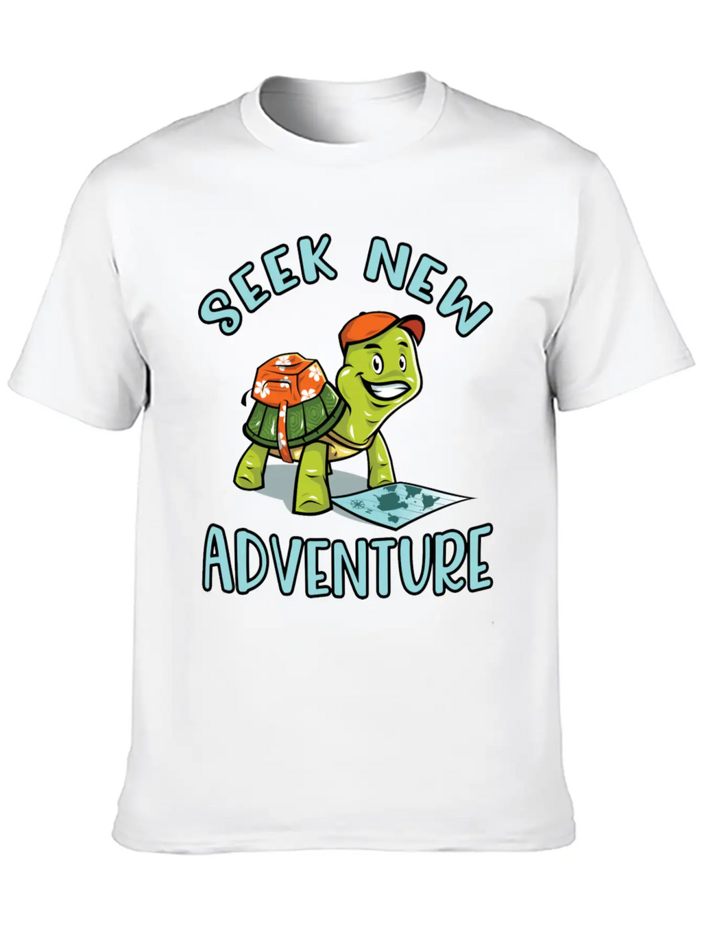 Adventure Turtle Unisex Short Sleeve Soft Cotton T-Shirt – Casual Everyday Wear
