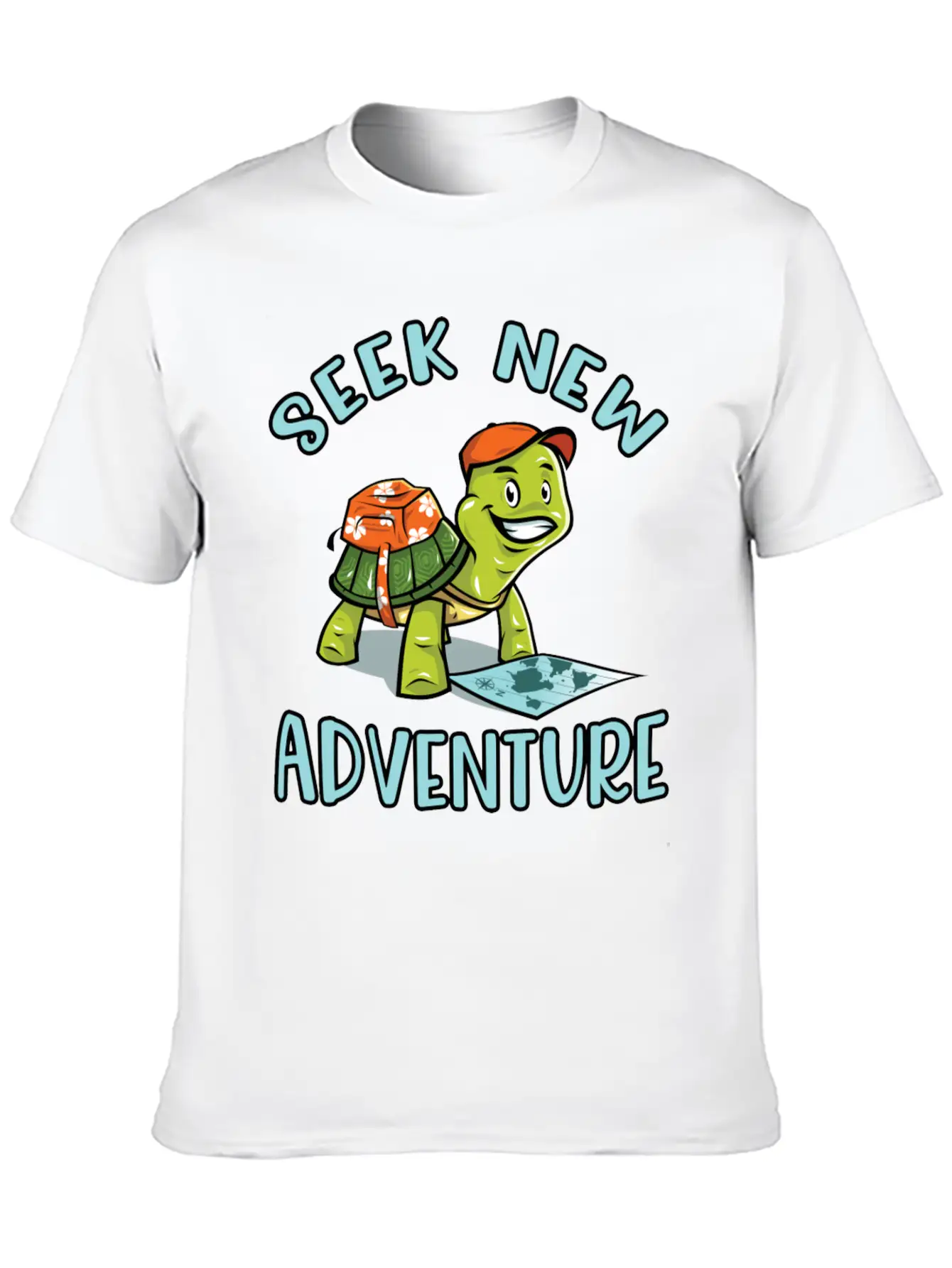 Adventure Turtle Unisex Short Sleeve Soft Cotton T-Shirt – Casual Everyday Wear