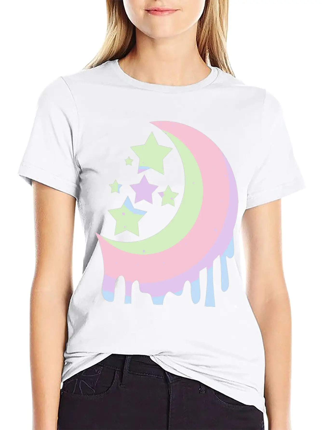 Aesthetic Clothing For Girls Pastel Moon Goth Swea Unisex Casual T-Shirt – Clean Design For Daily Comfort
