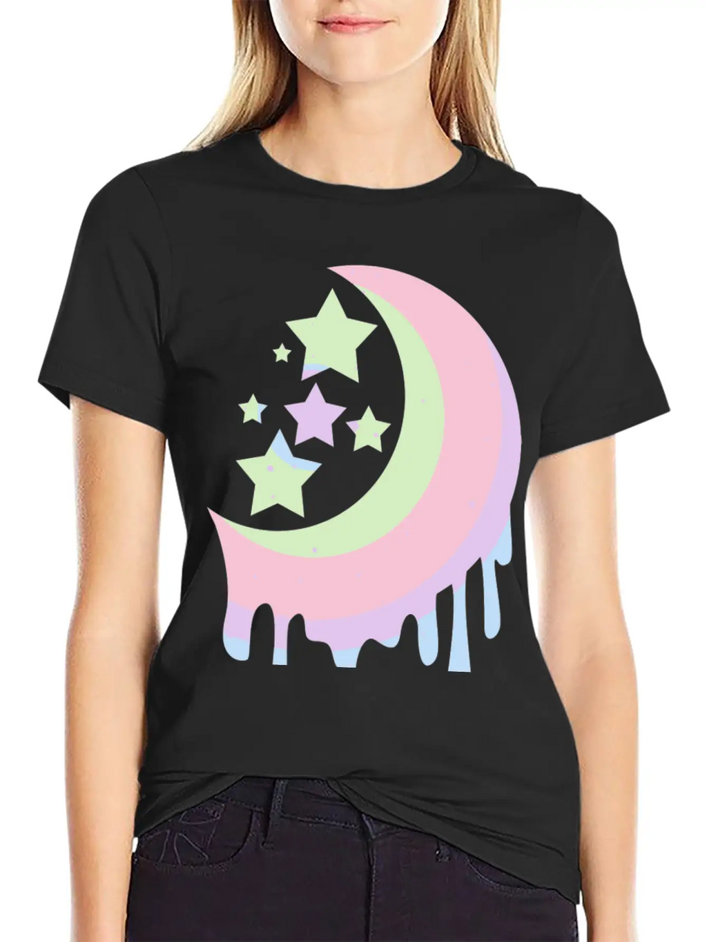 Aesthetic Clothing For Girls Pastel Moon Goth Swea Unisex Casual T-Shirt – Clean Design For Daily Comfort