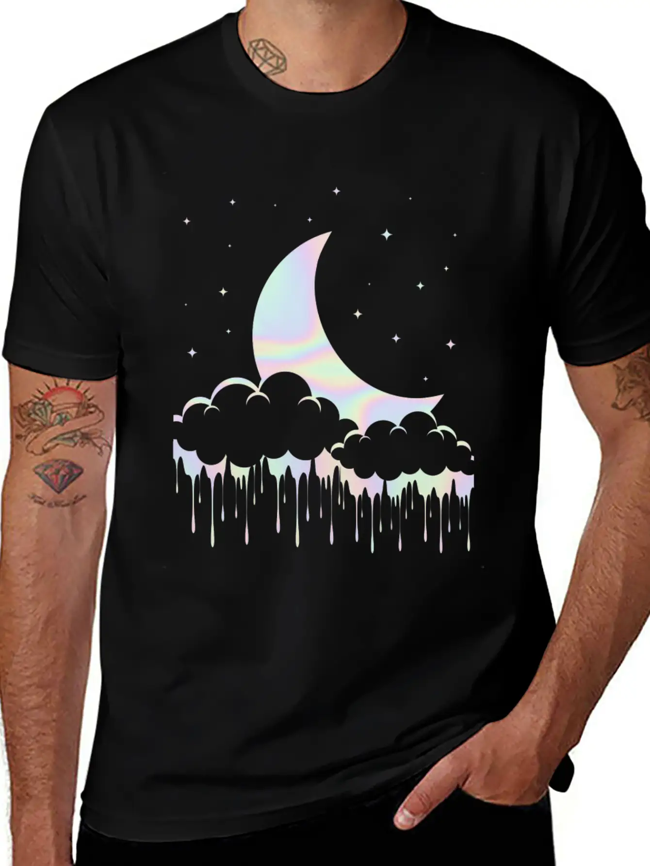 Aesthetic Moon Pastel Goth Breathable Graphic T-Shirt – Perfect For Casual Days