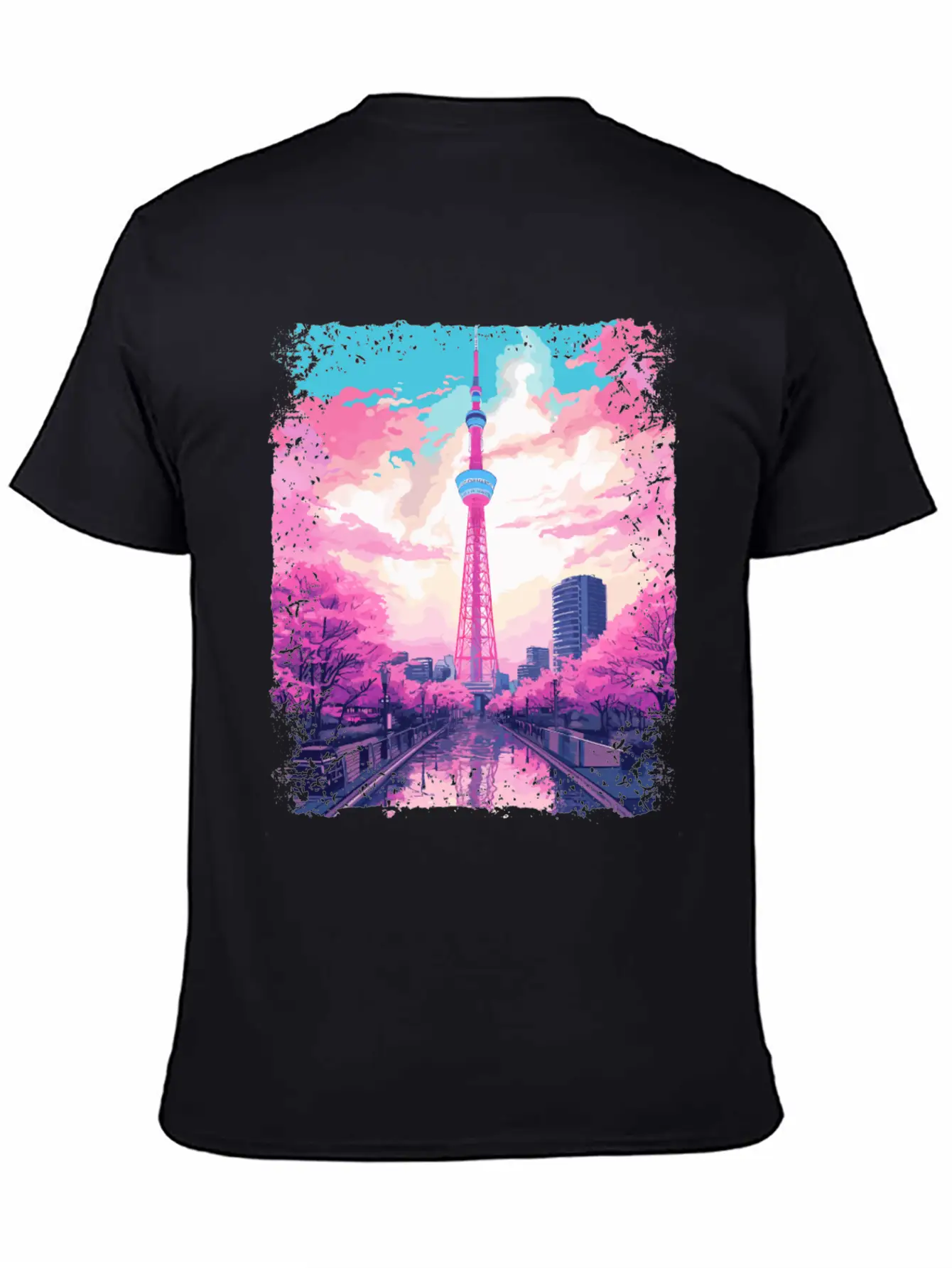 Aesthetic Skytree Tokyo Vaporwave Japanese Sight Breathable Graphic T-Shirt – Perfect For Casual Days
