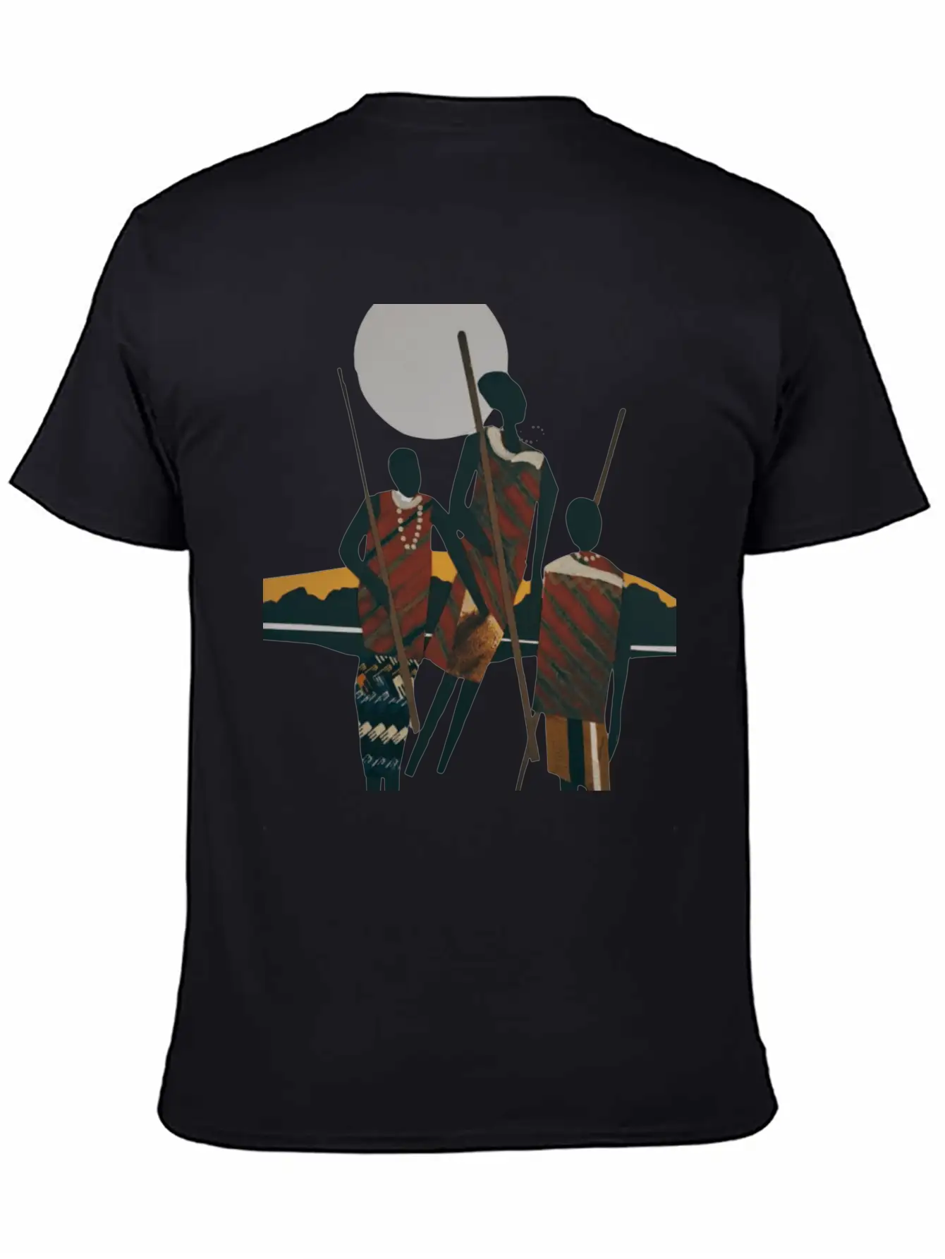 African Art, Tribal Men, Ethnic Art, Gift For All Classic Crew Neck Graphic Tee – Everyday Minimal Look