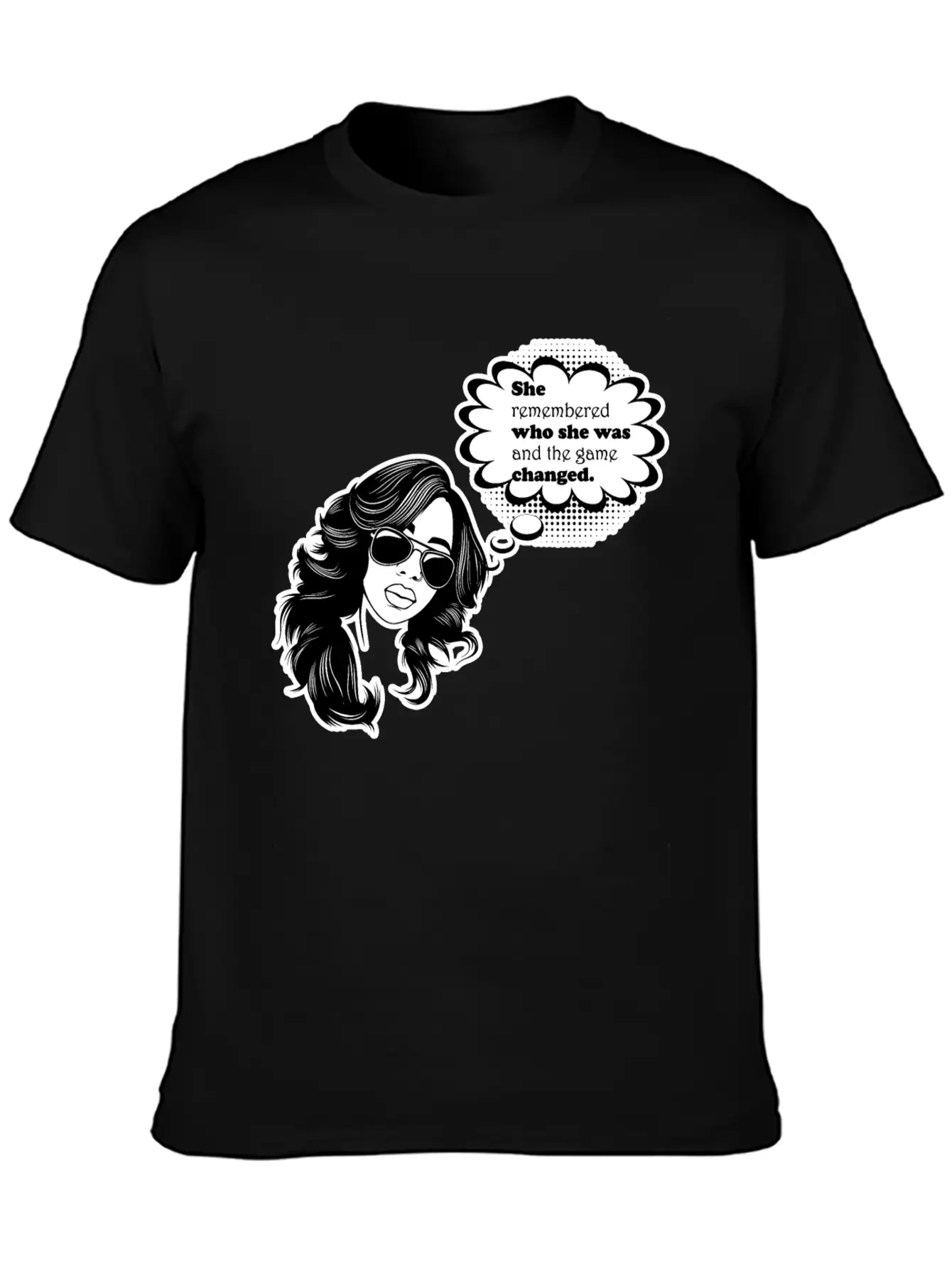 Afro Woman Black Hair Style Natural Confident Unisex Short Sleeve Soft Cotton T-Shirt – Casual Everyday Wear