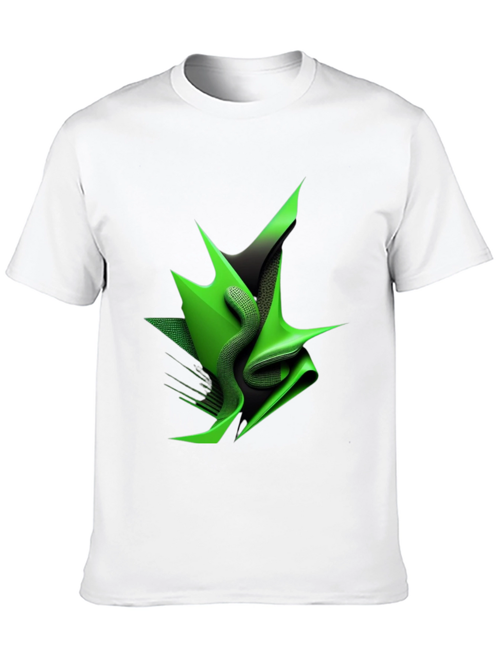 Abstract Green Design Black T-Shirt