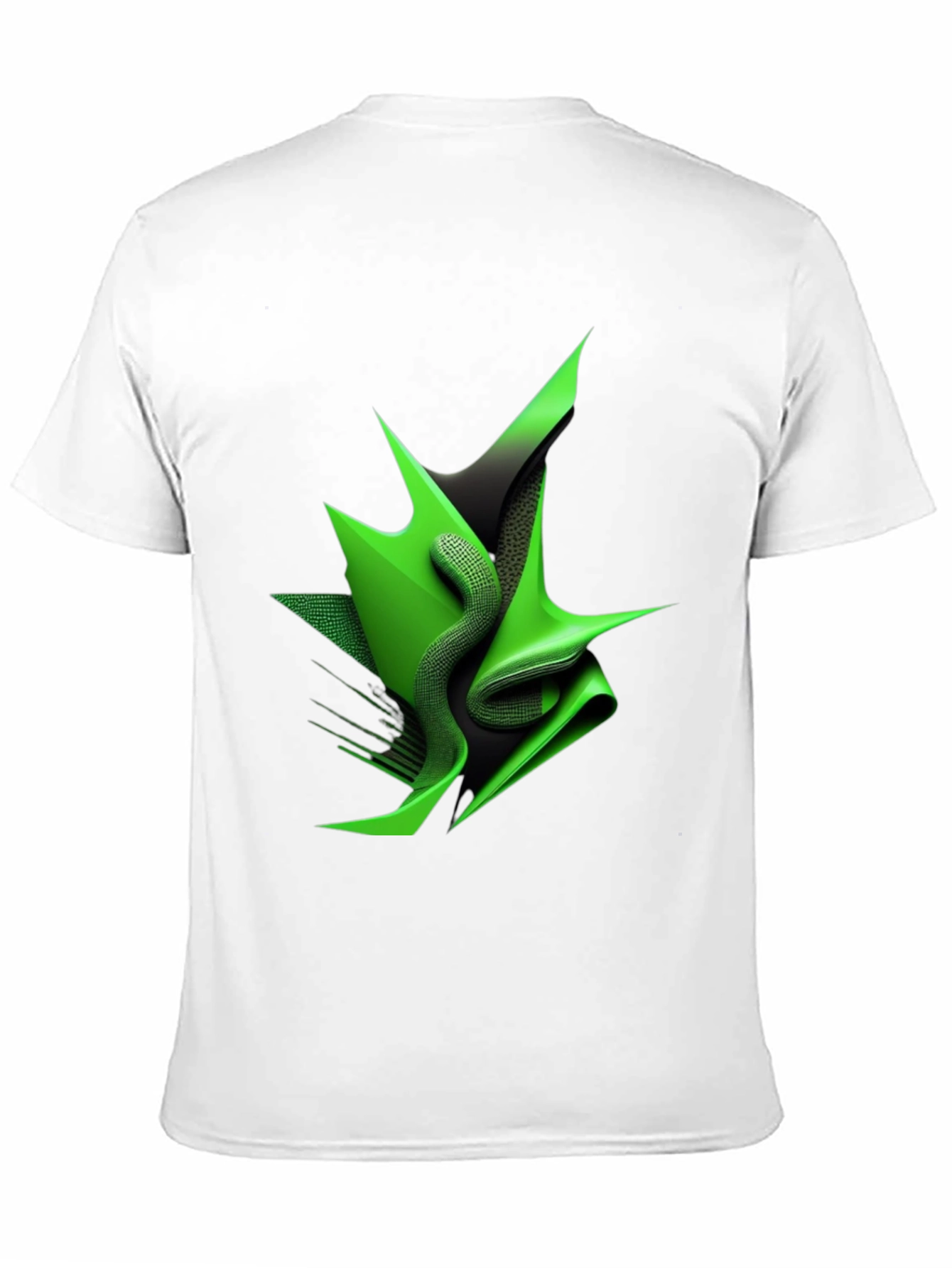 Abstract Green Design Black T-Shirt