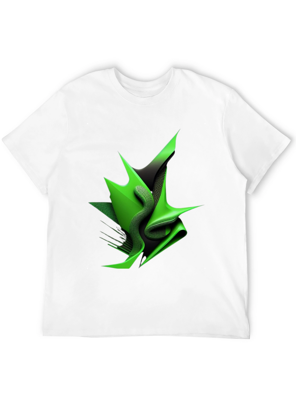Abstract Green Design Black T-Shirt