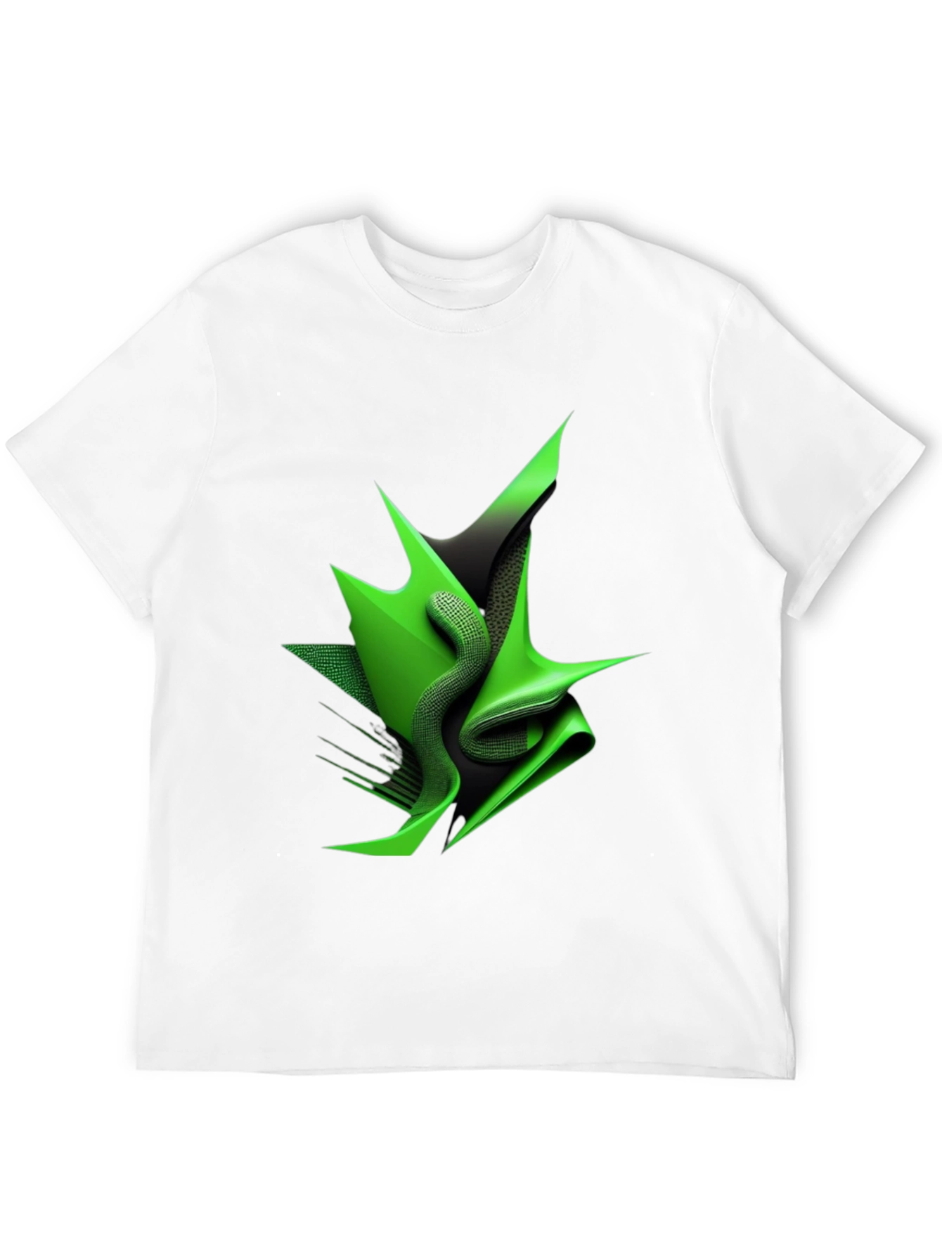Abstract Green Design Black T-Shirt