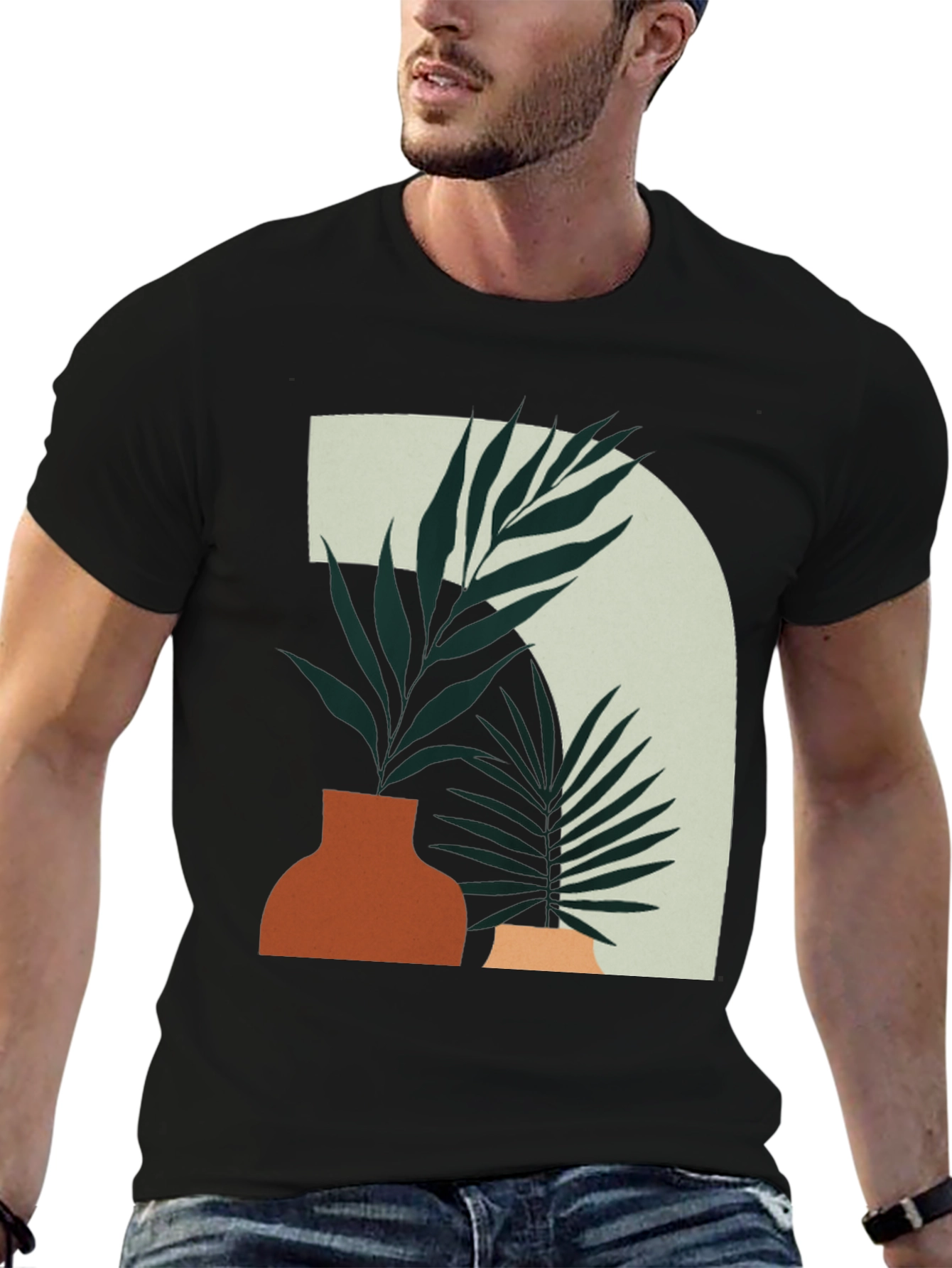 Abstract Botanical Tee - Modern Graphic T-Shirt