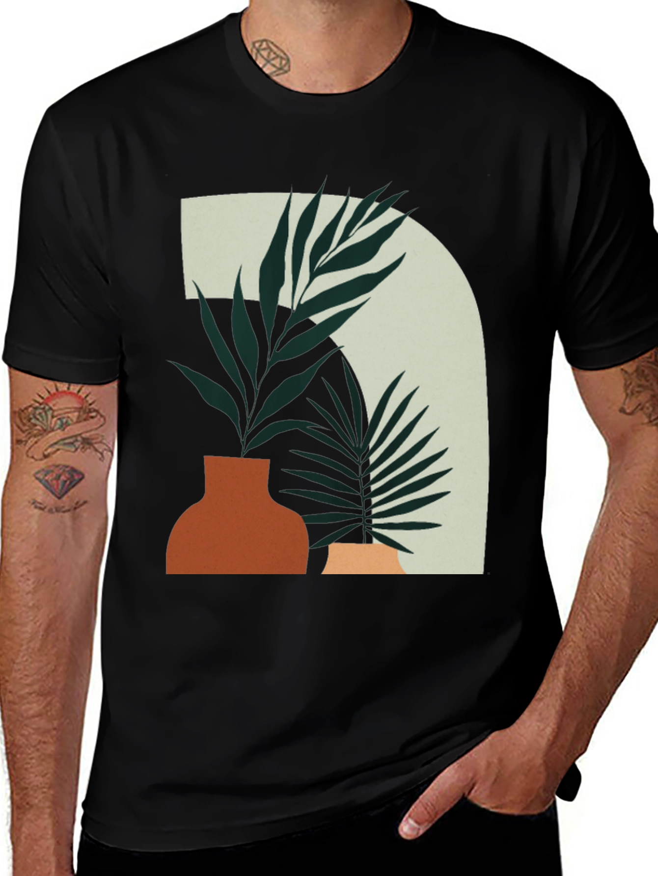 Abstract Botanical Tee - Modern Graphic T-Shirt