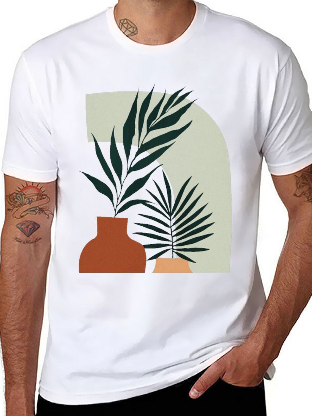 Abstract Botanical Tee - Modern Graphic T-Shirt