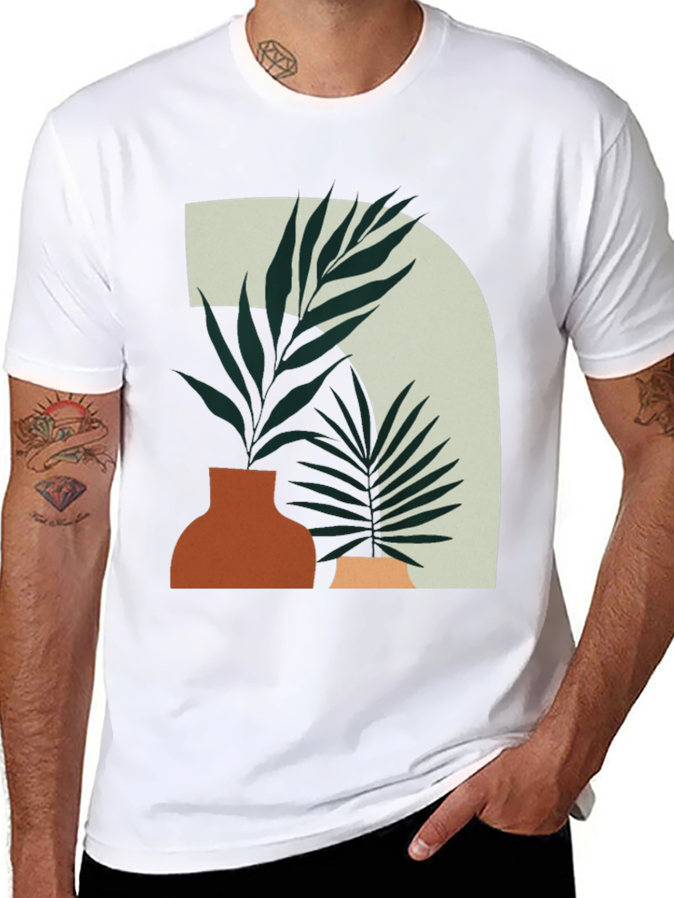 Abstract Botanical Tee - Modern Graphic T-Shirt